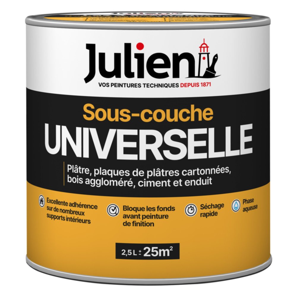 Sous-couche Peinture Universelle Blanc Mat 2,5L - JULIEN