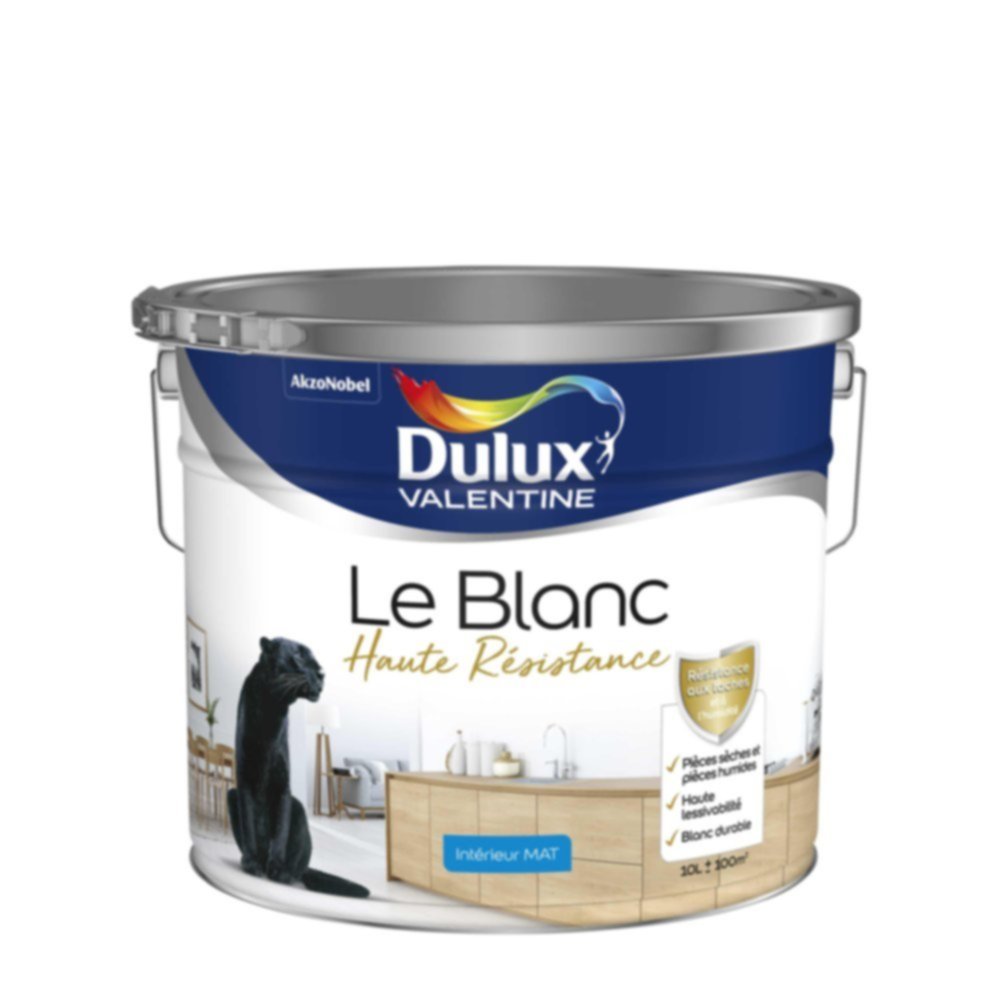 Peinture intérieure Haute Resistance Blanc Mat 10 L - DULUX VALENTINE