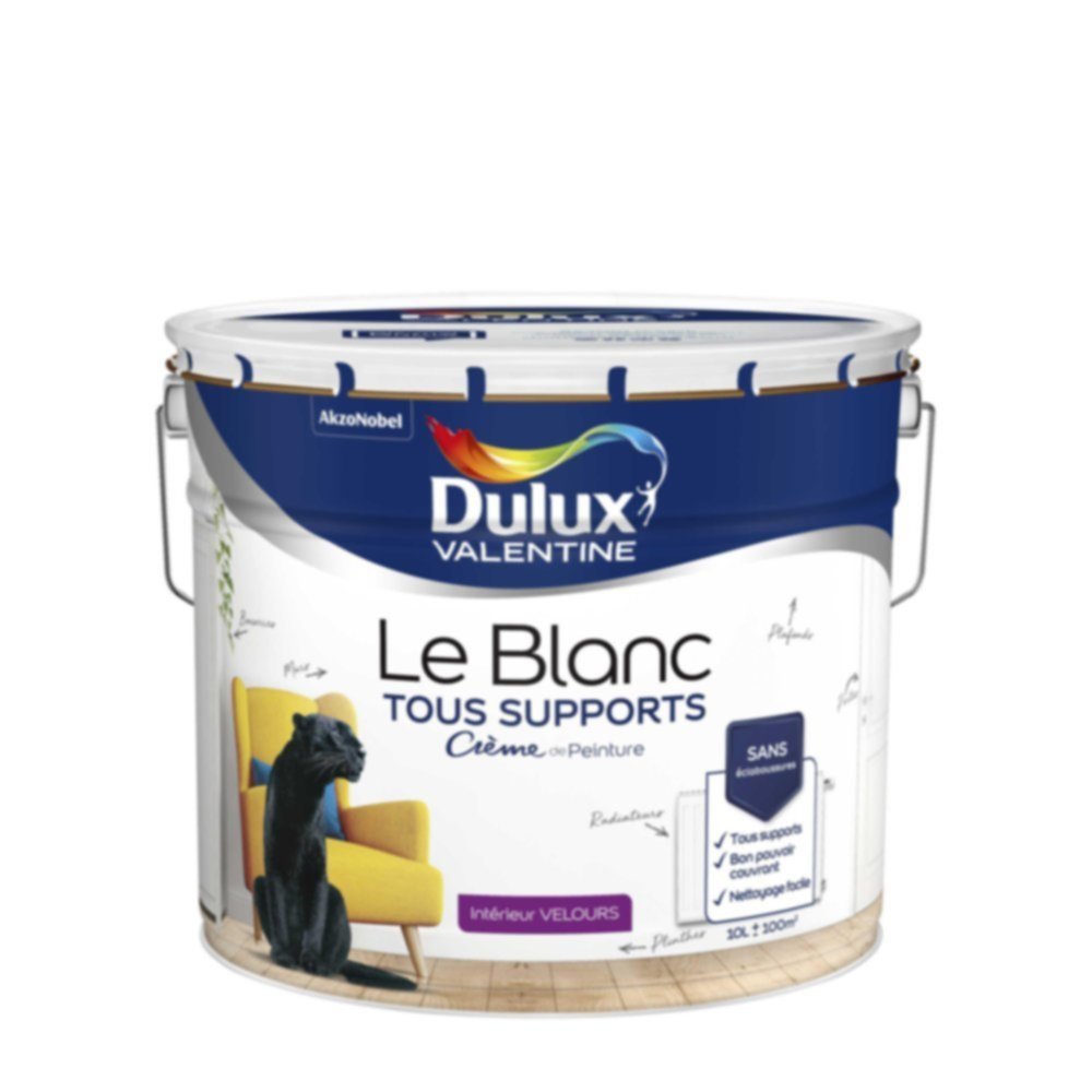 Peinture intérieure Crème de Peinture Blanc Velours 10 L - DULUX VALENTINE