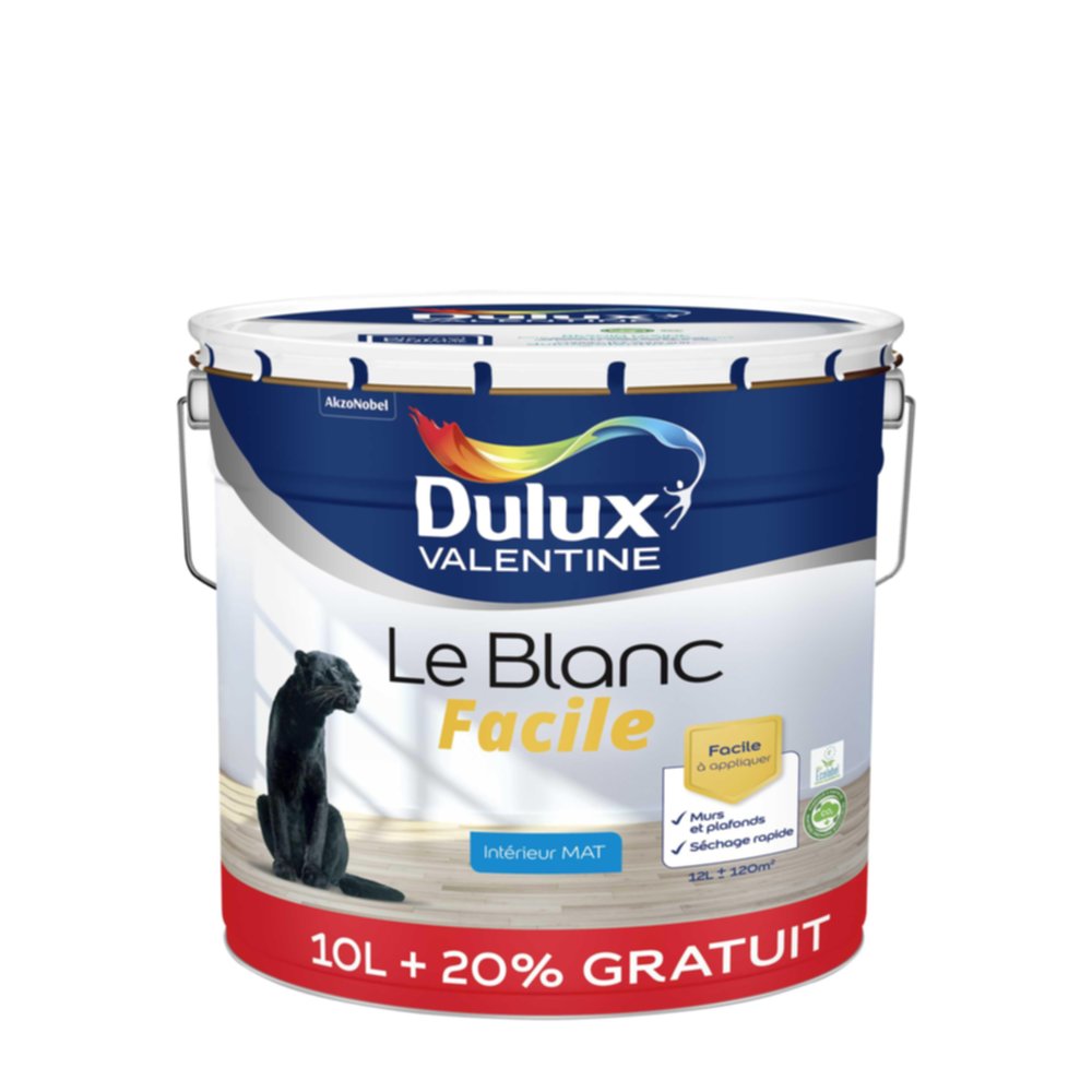 Peinture intérieure Le Blanc Facile Mat 10L+20% - DULUX VALENTINE