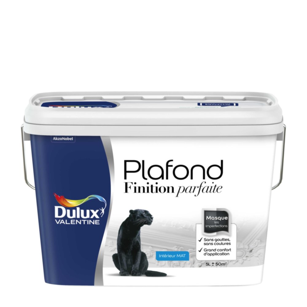 Peinture intérieure Plafond Finition Parfaite Blanc Mat 5L - DULUX VALENTINE