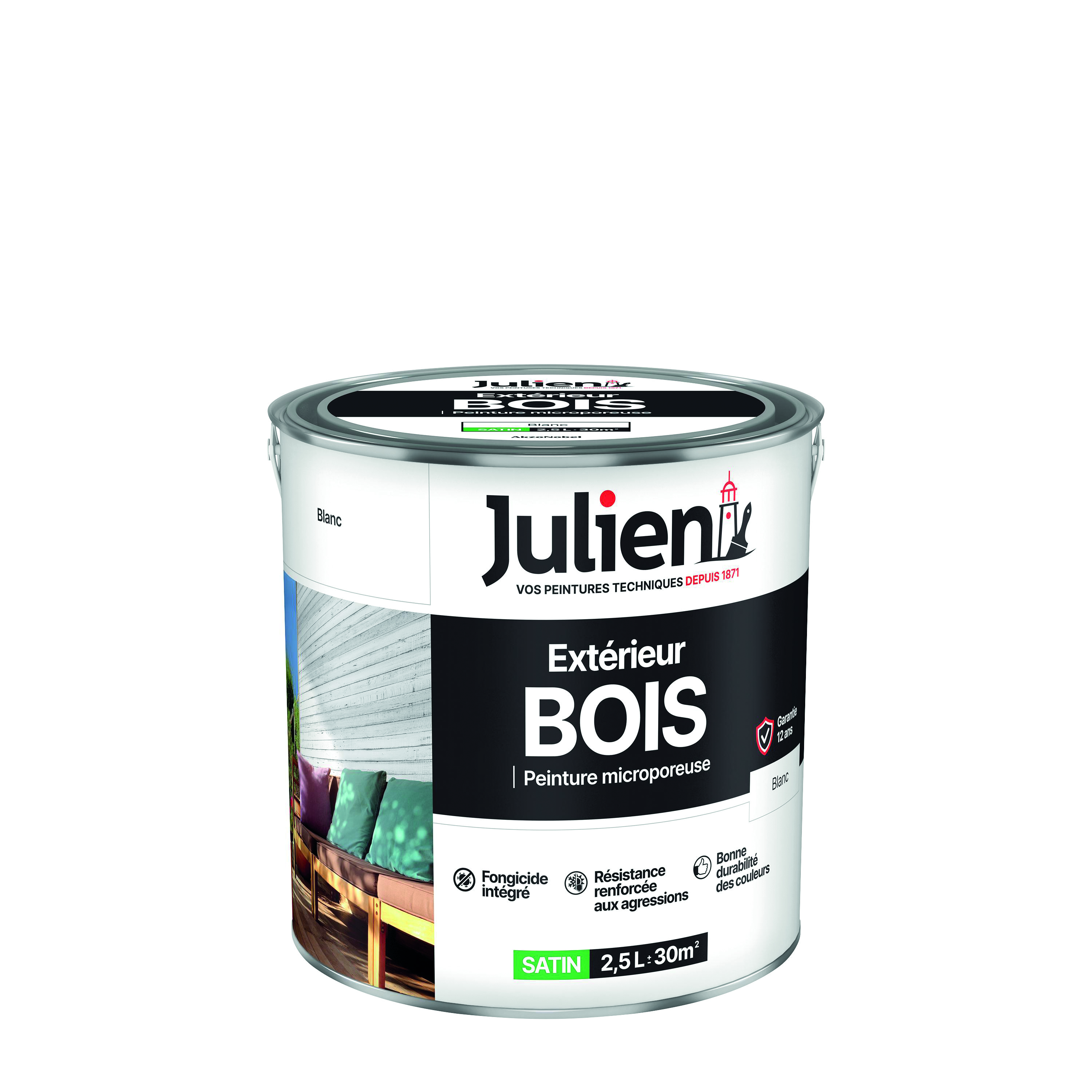 Peinture bois 2,5 l blanc