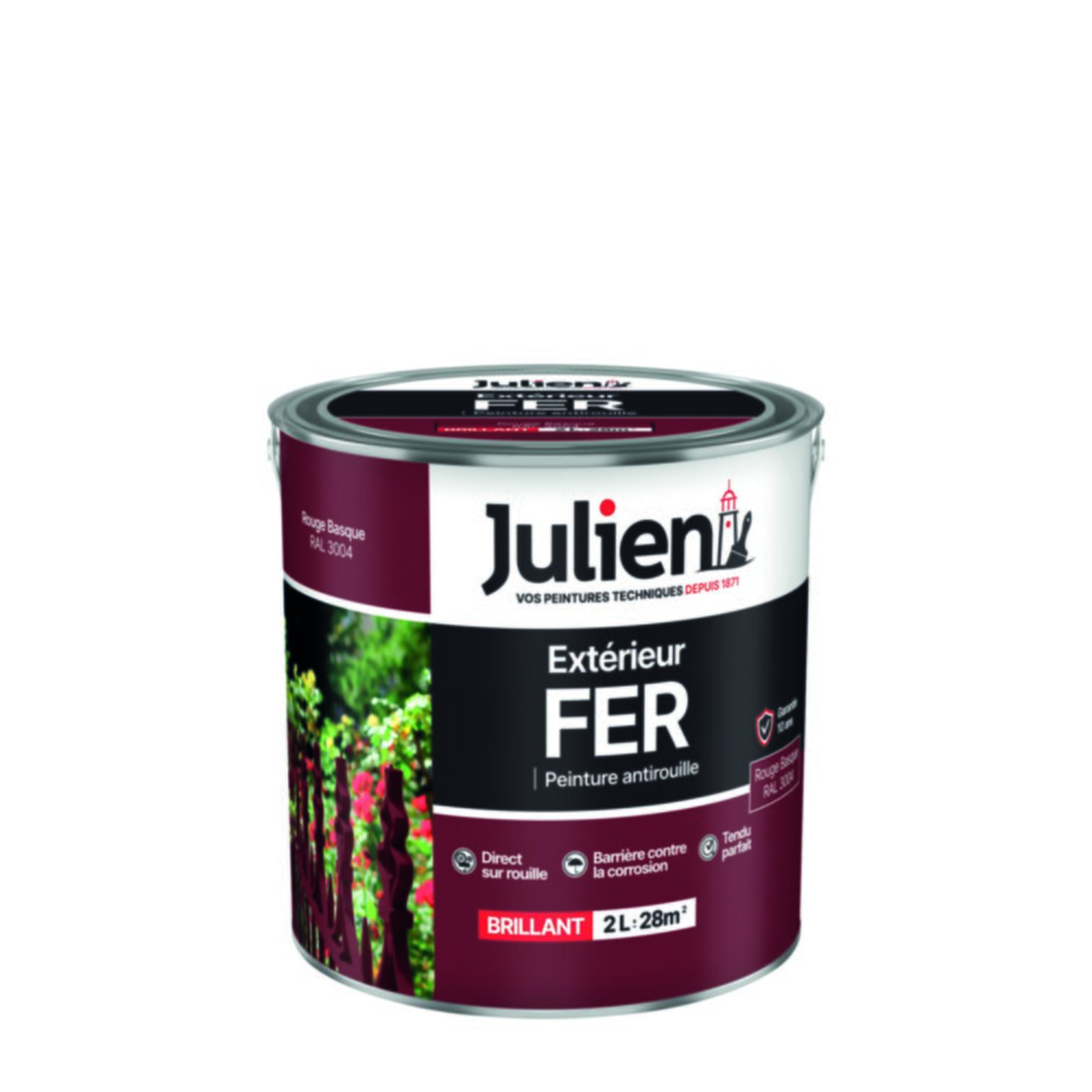 Peinture fer 2 l rouge basque