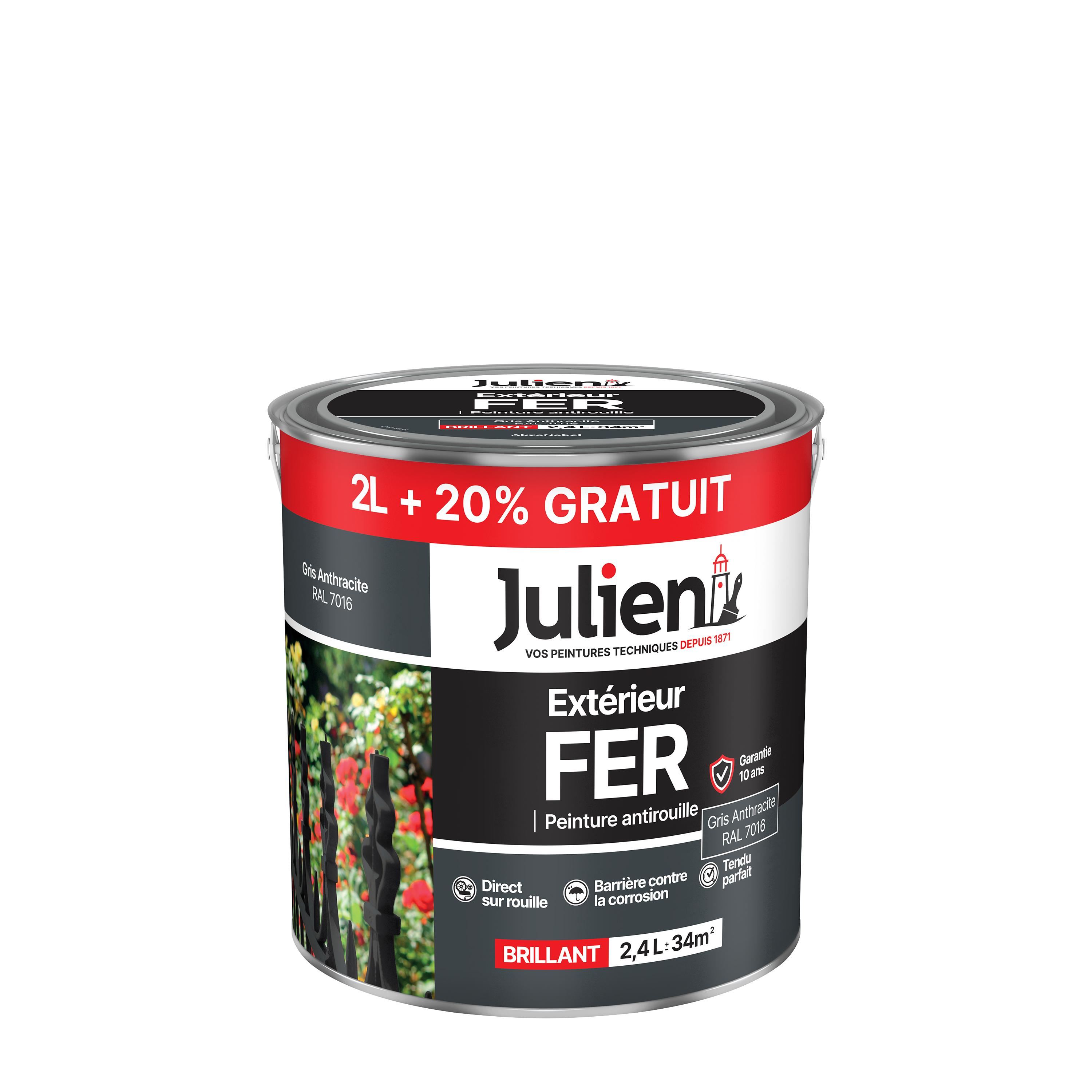 Peinture fer Anthracite 2L+20% - JULIEN