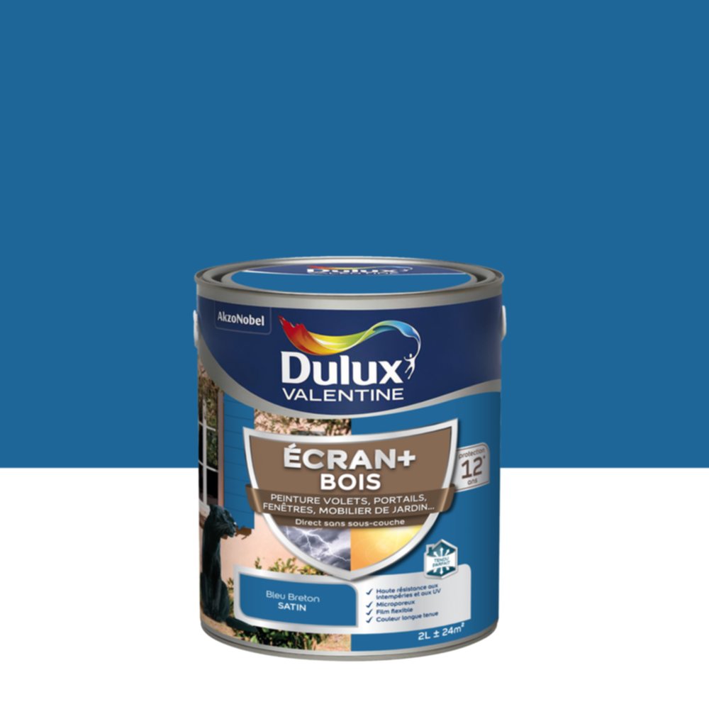 Peinture écran+ bois 2 l bleu breton