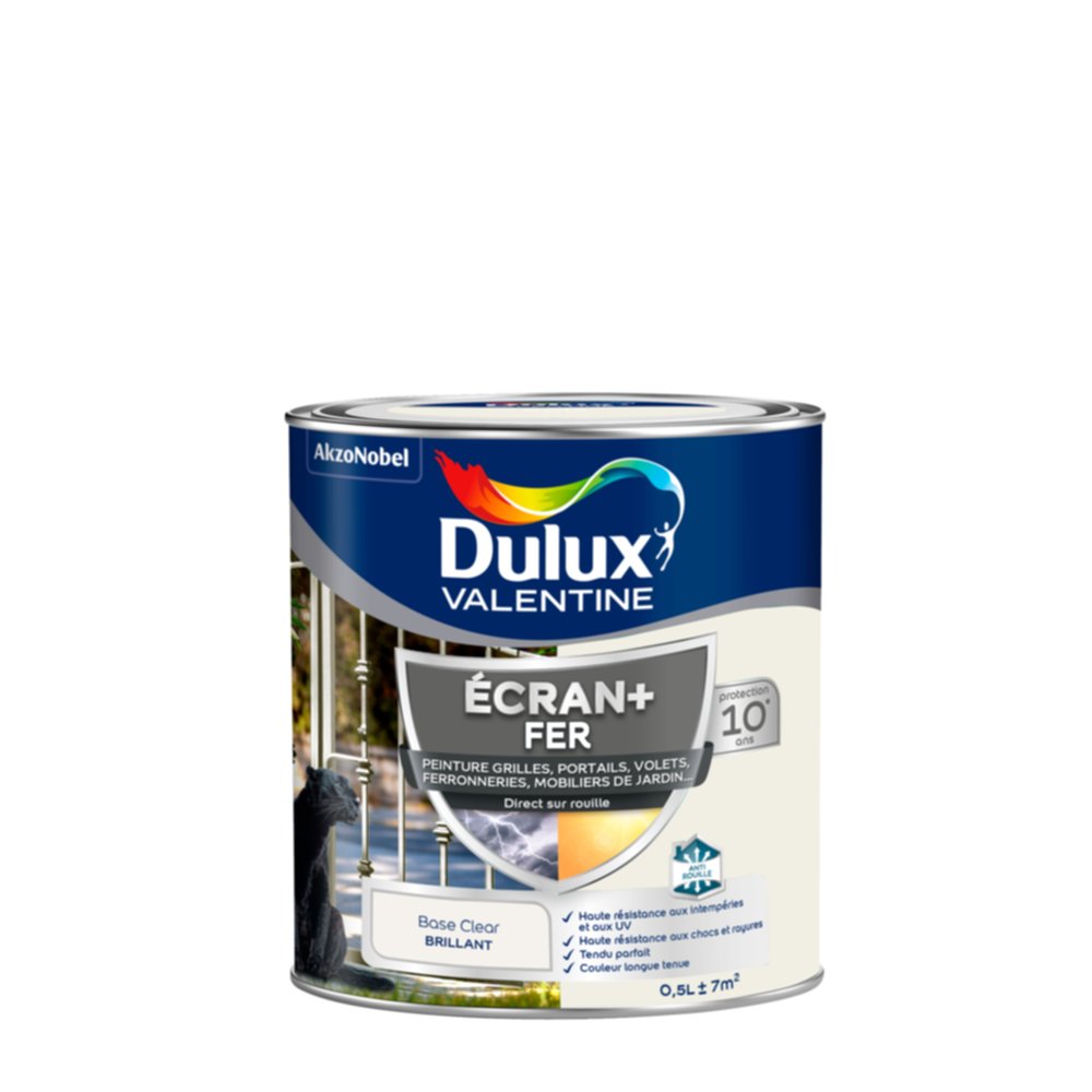 Peinture Ecran+ Fer Brillant Base Clear 0,5L - DULUX VALENTINE