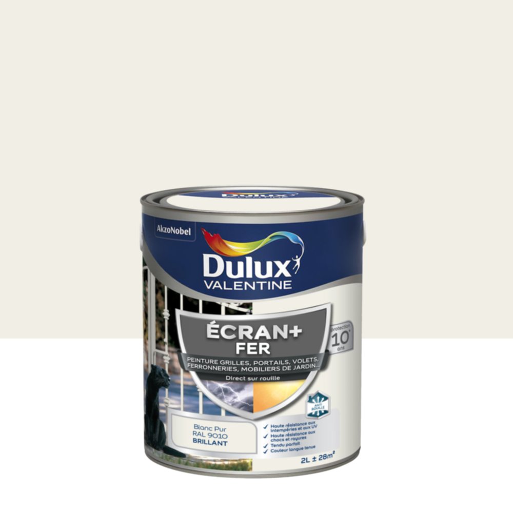 Peinture écran+ fer 2 l blanc pur brillant