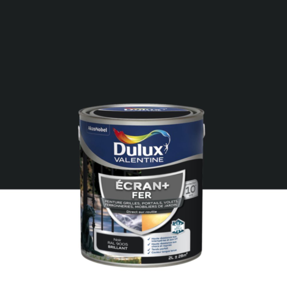 Peinture Ecran+ Fer Brillant Noir 2L - DULUX VALENTINE