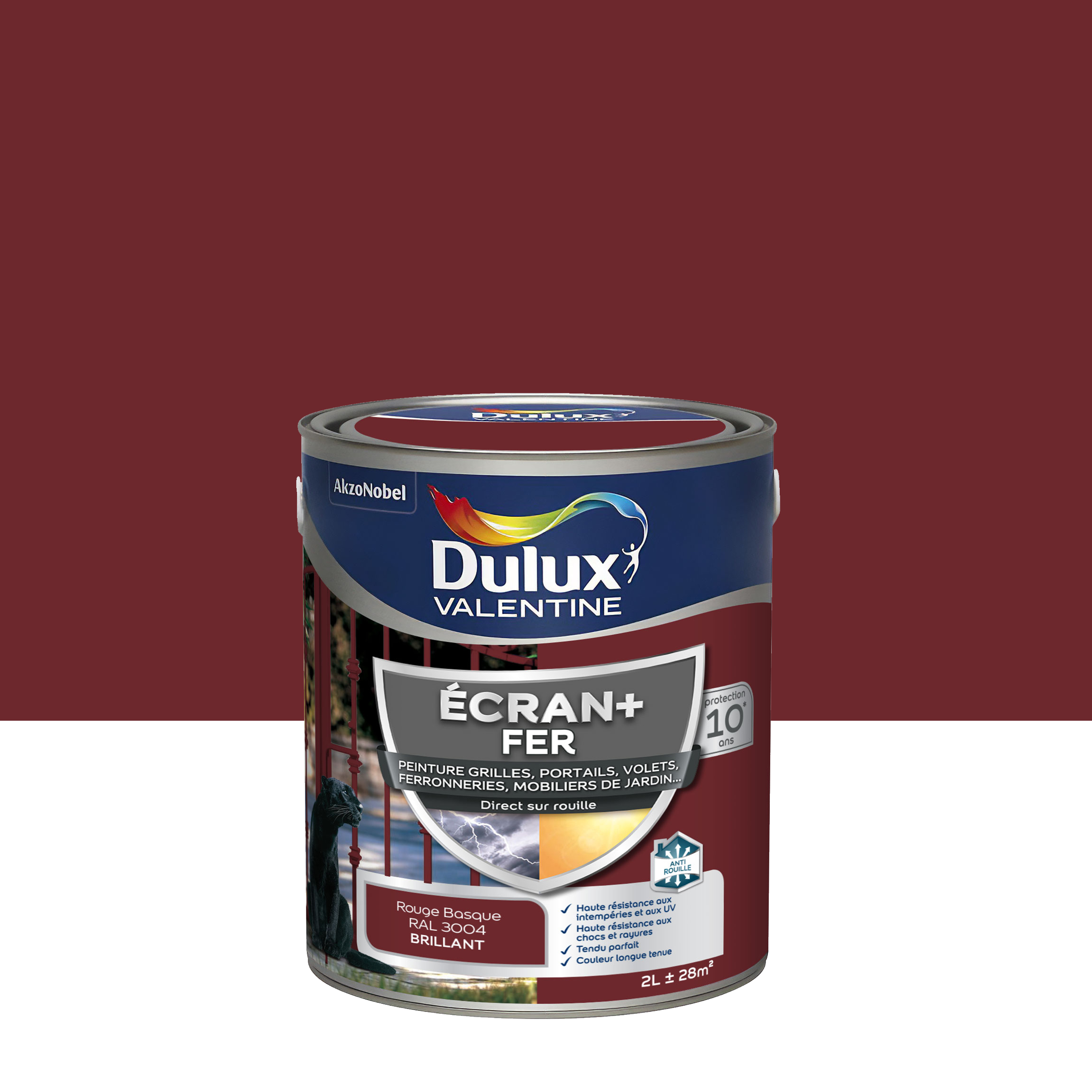 Peinture écran+ fer 2 l rouge basque brillant