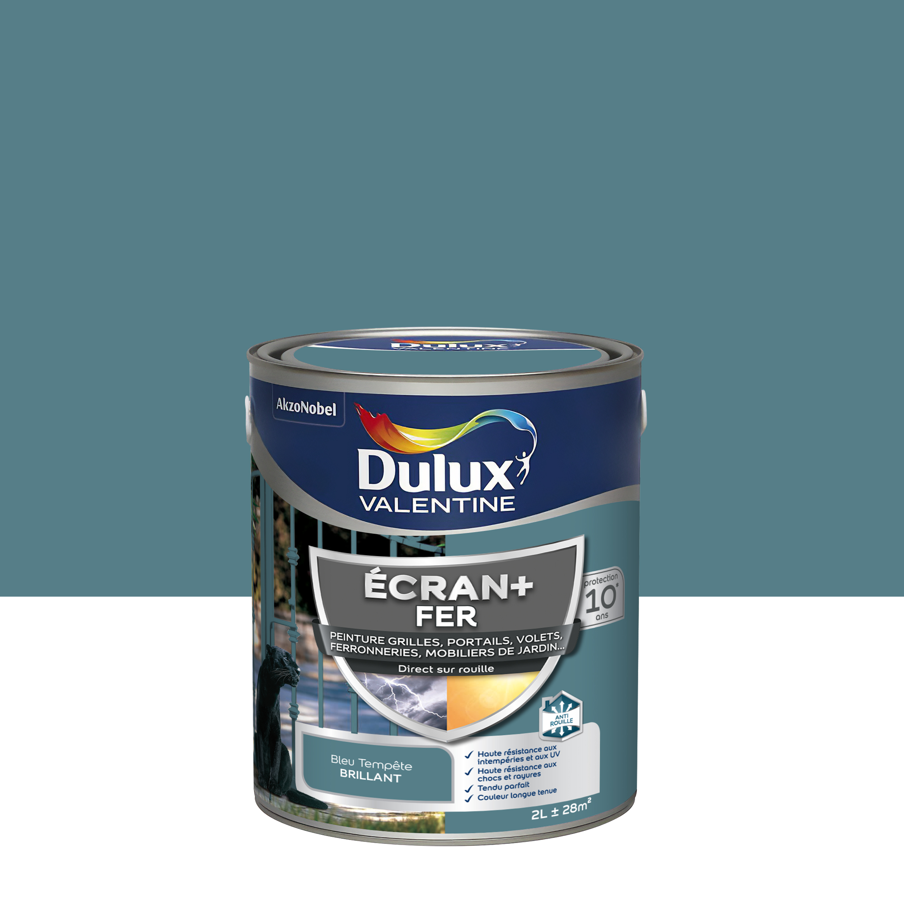 Peinture écran+ fer 2 l bleu tempête brillant