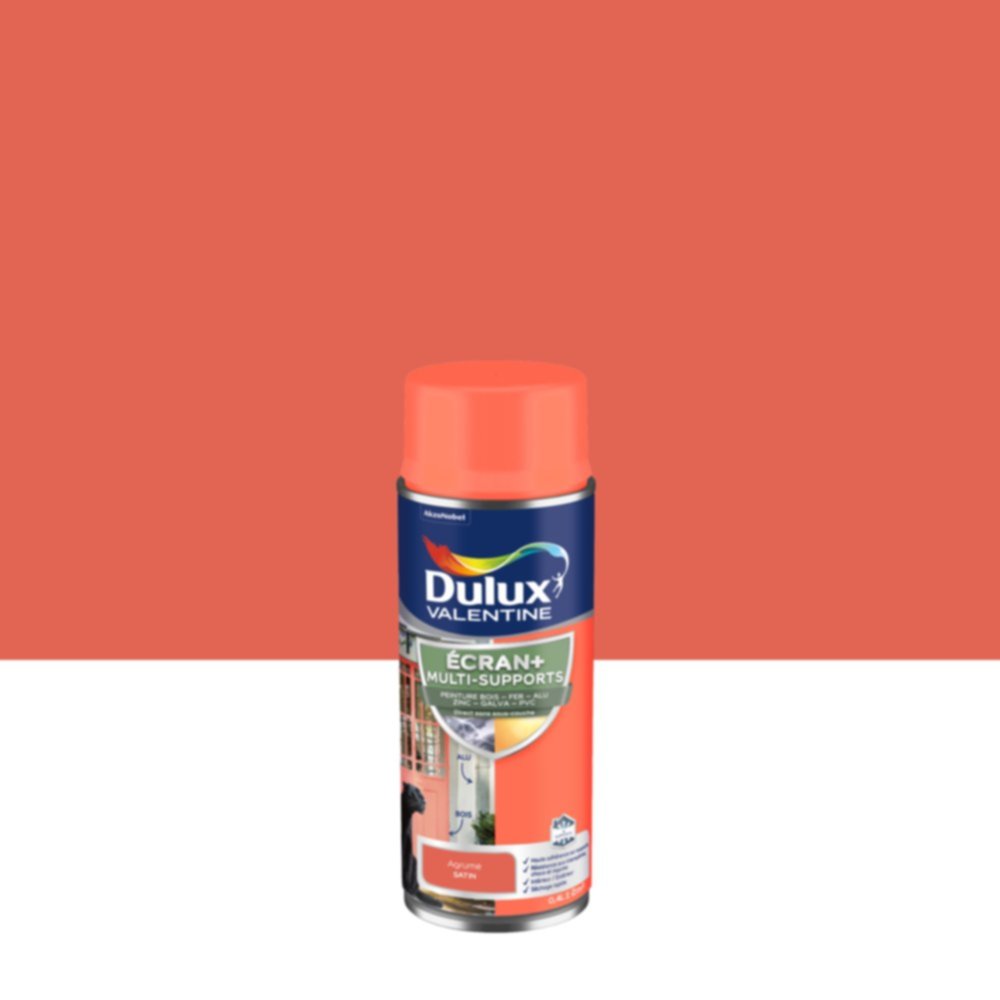 Peinture aérosol Ecran+ Multi-supports Satin Agrume 0,4L - DULUX VALENTINE