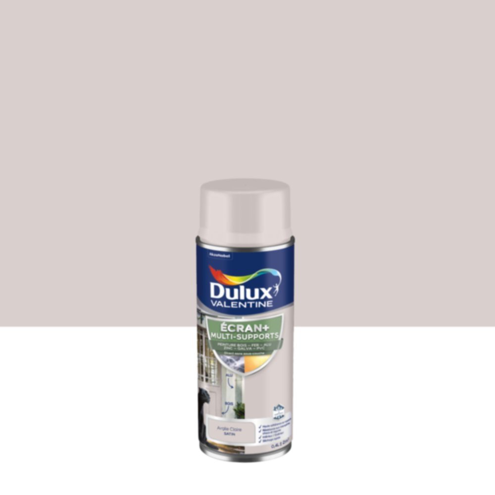 Peinture aérosol Ecran+ Multi-supports Satin Argile Claire 0,4L - DULUX VALENTINE