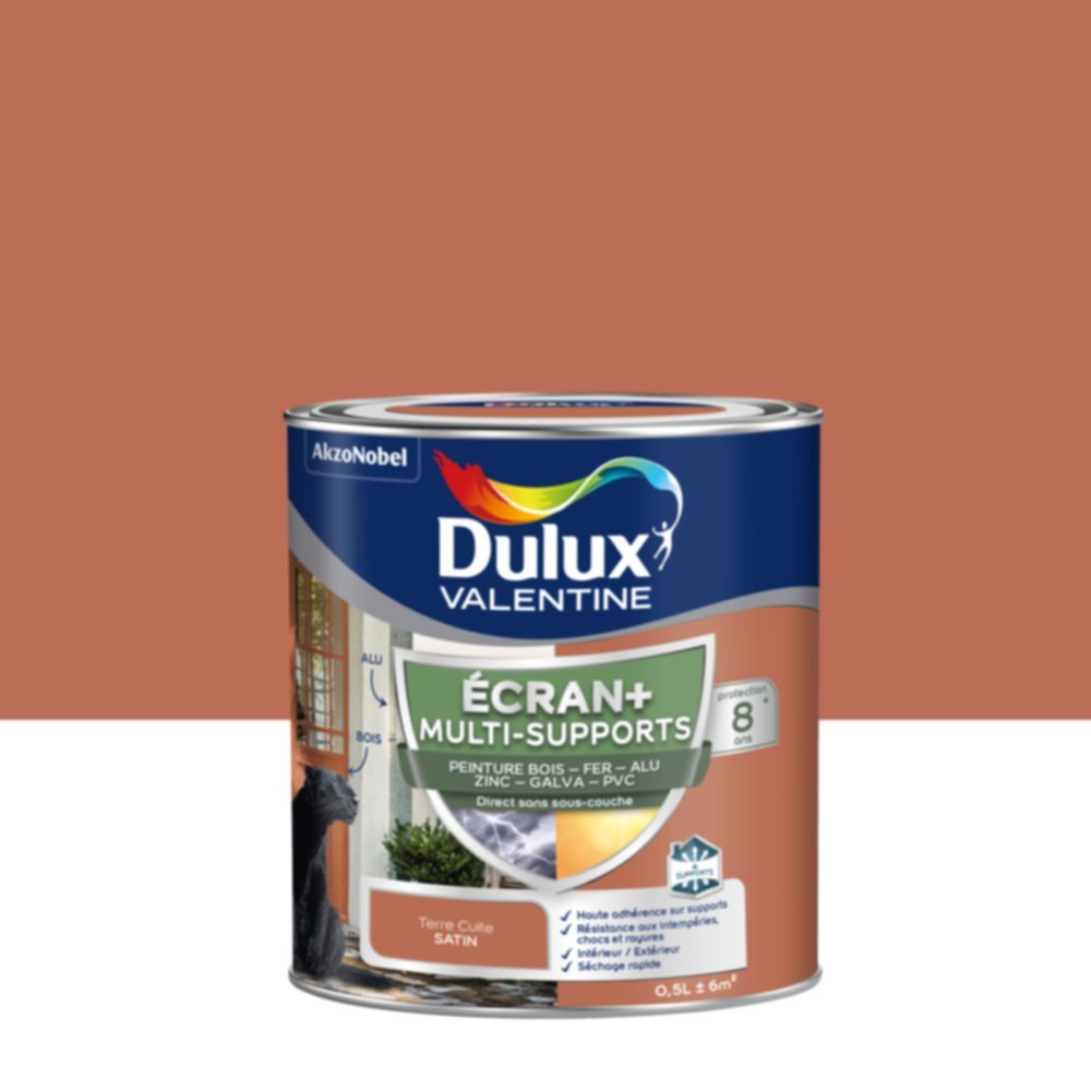 Peinture Ecran+ Multi-supports Satin Terre Cuite 0,5L - DULUX VALENTINE