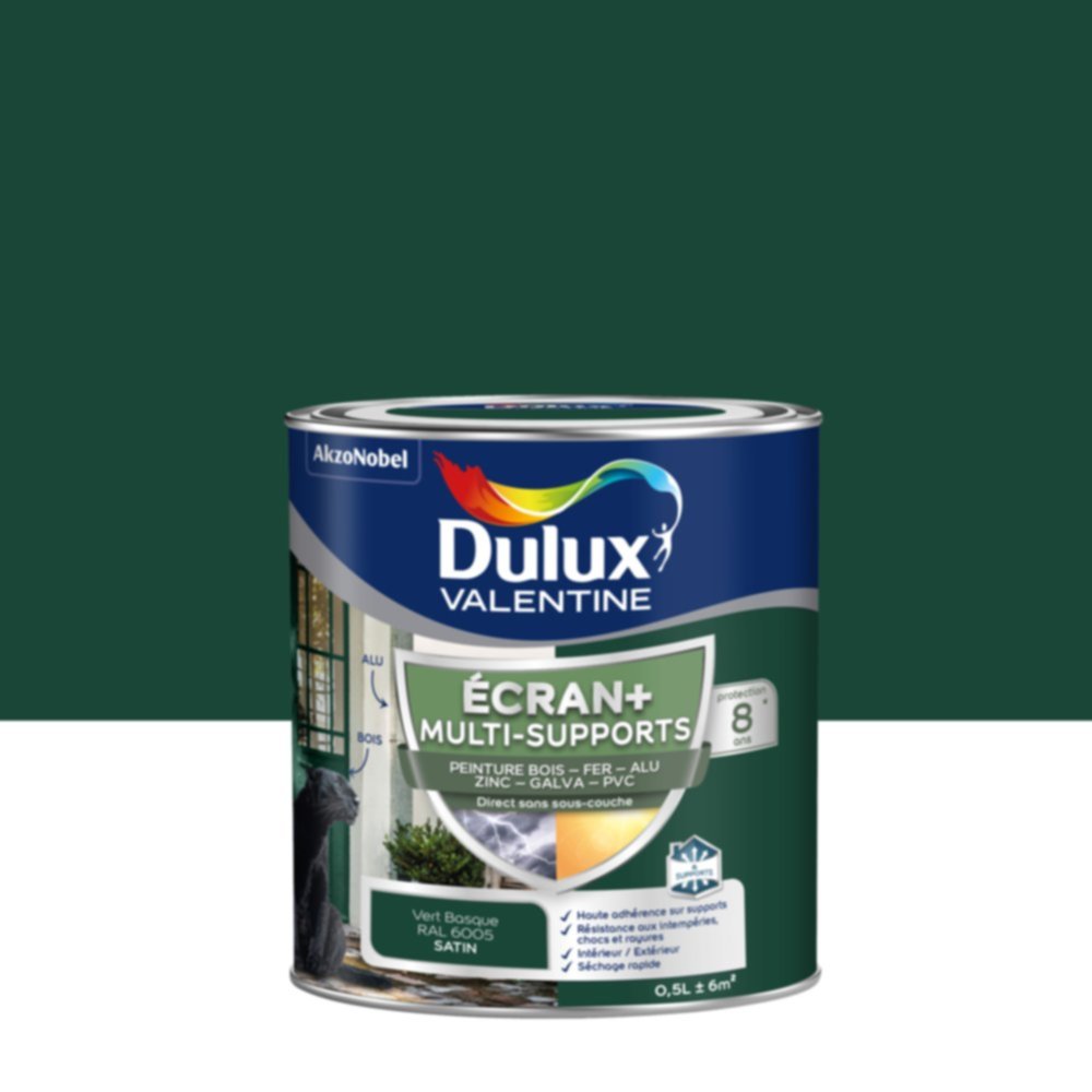 Peinture Ecran+ Multi-supports Satin Vert Basque 0,5L - DULUX VALENTINE