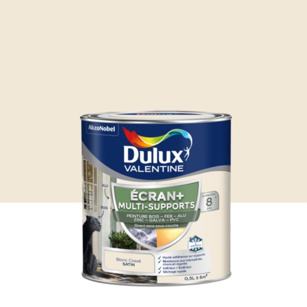 Peinture Ecran+ Multi-supports Satin Blanc Cassé 0,5L - DULUX VALENTINE