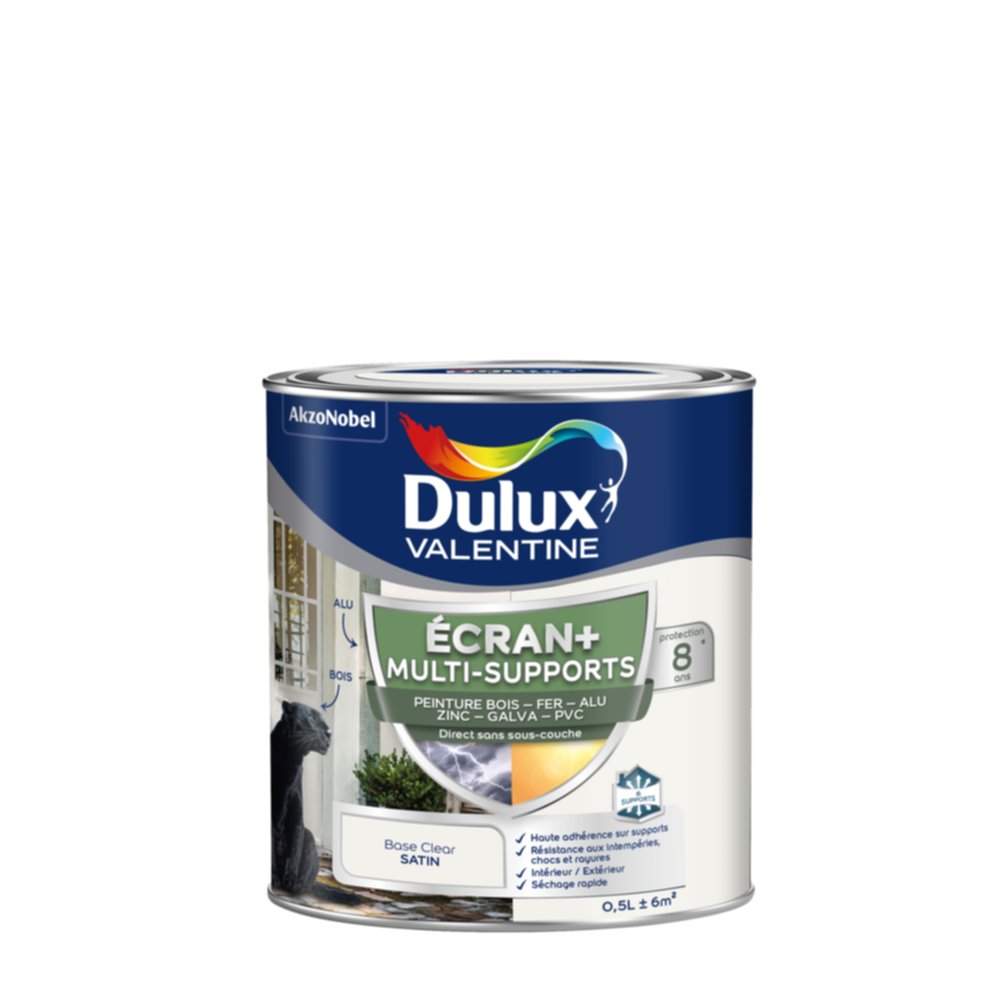 Peinture Ecran+ Multi-supports Satin Base Clear 0,5L - DULUX VALENTINE