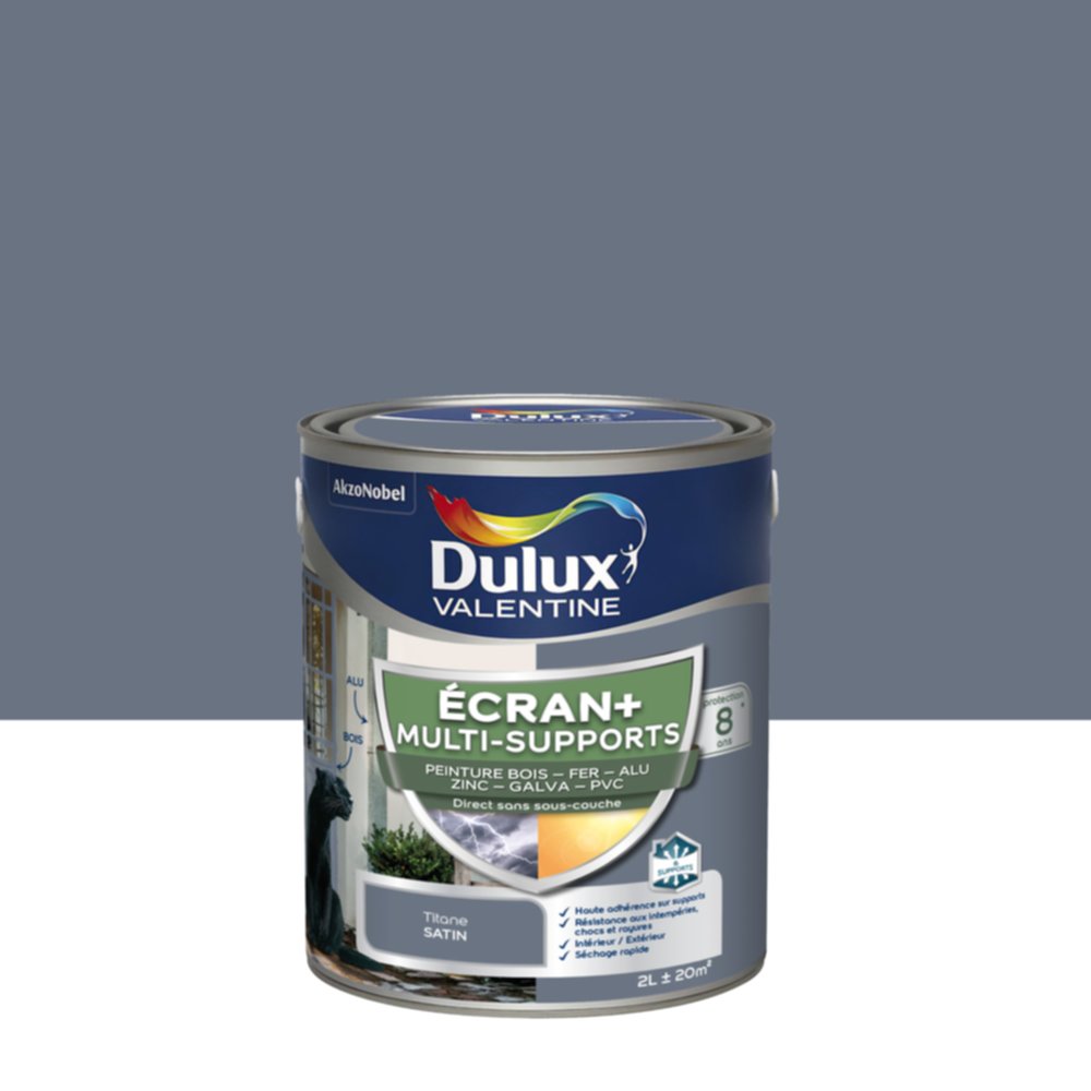 Peinture écran+ multi-support 2 l titane