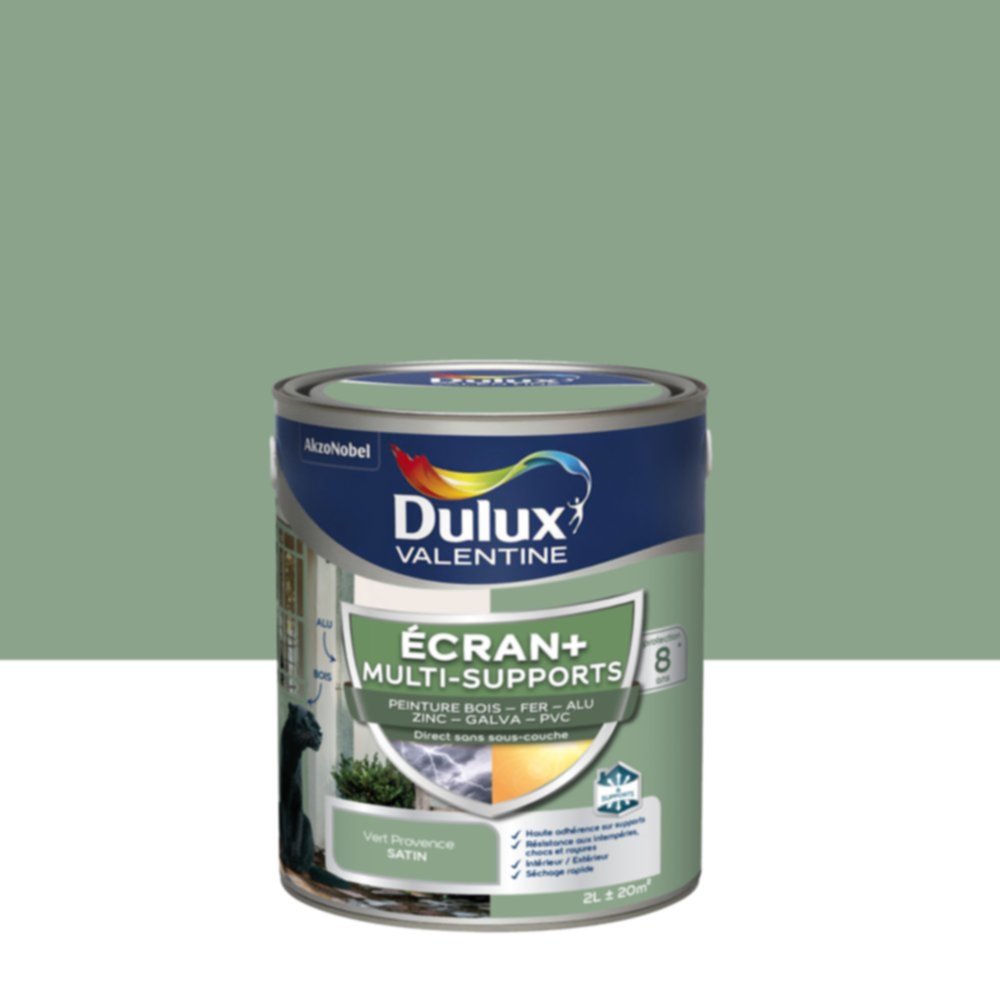 Peinture Ecran+ Multi-supports Satin Vert Provence 2L - DULUX VALENTINE