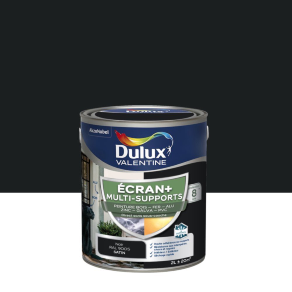 Peinture Ecran+ Multi-supports Satin Noir 2L - DULUX VALENTINE