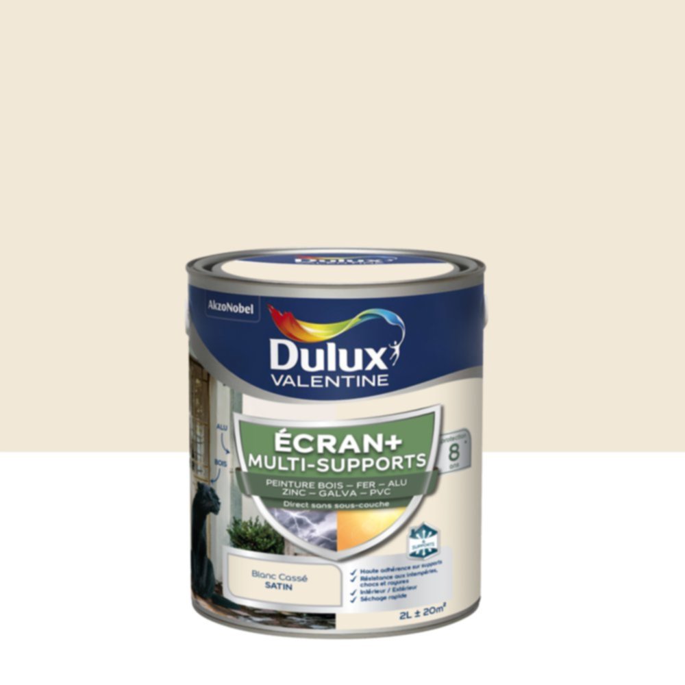 Peinture Ecran+ Multi-supports Satin Blanc Cassé 2L - DULUX VALENTINE