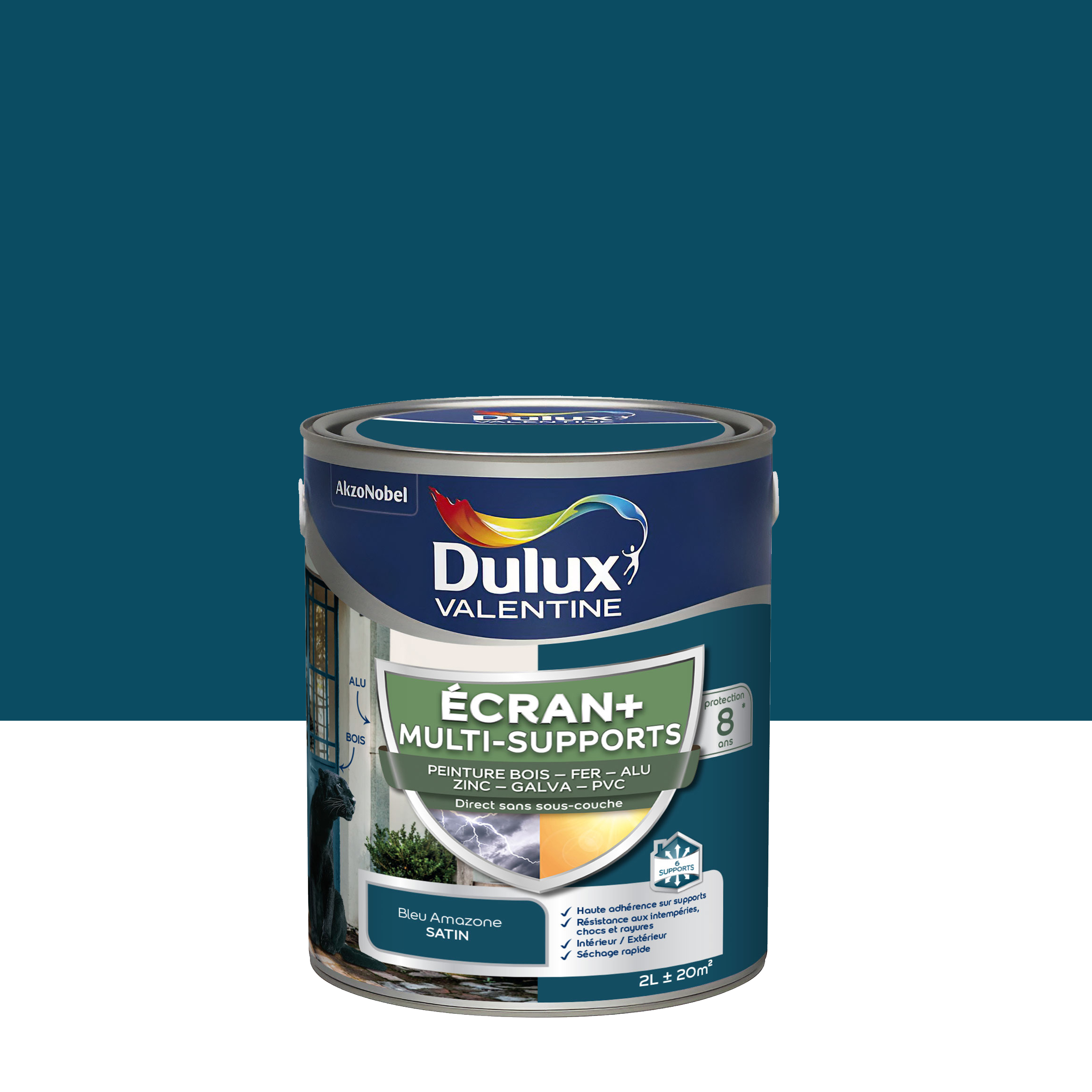 Peinture écran+ multi-support 2 l bleu amazone