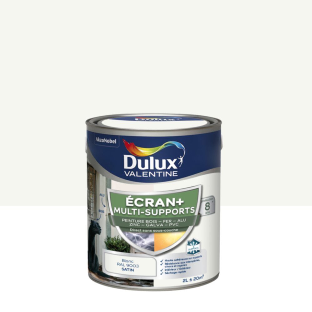 Peinture Ecran+ Multisupport Satin Blanc 2L - DULUX VALENTINE