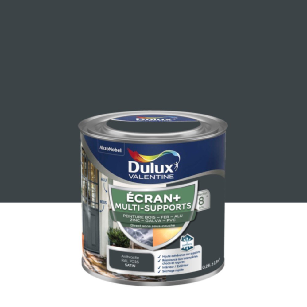 Peinture Ecran+ Multi-supports Satin Gris Anthracite 0,25L - DULUX VALENTINE