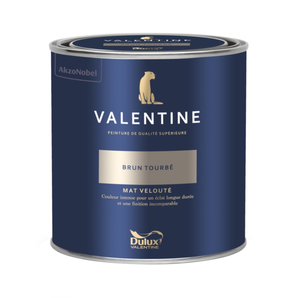 Peinture Valentine Mat Velouté Brun Tourbé 0,5L- DULUX VALENTINE