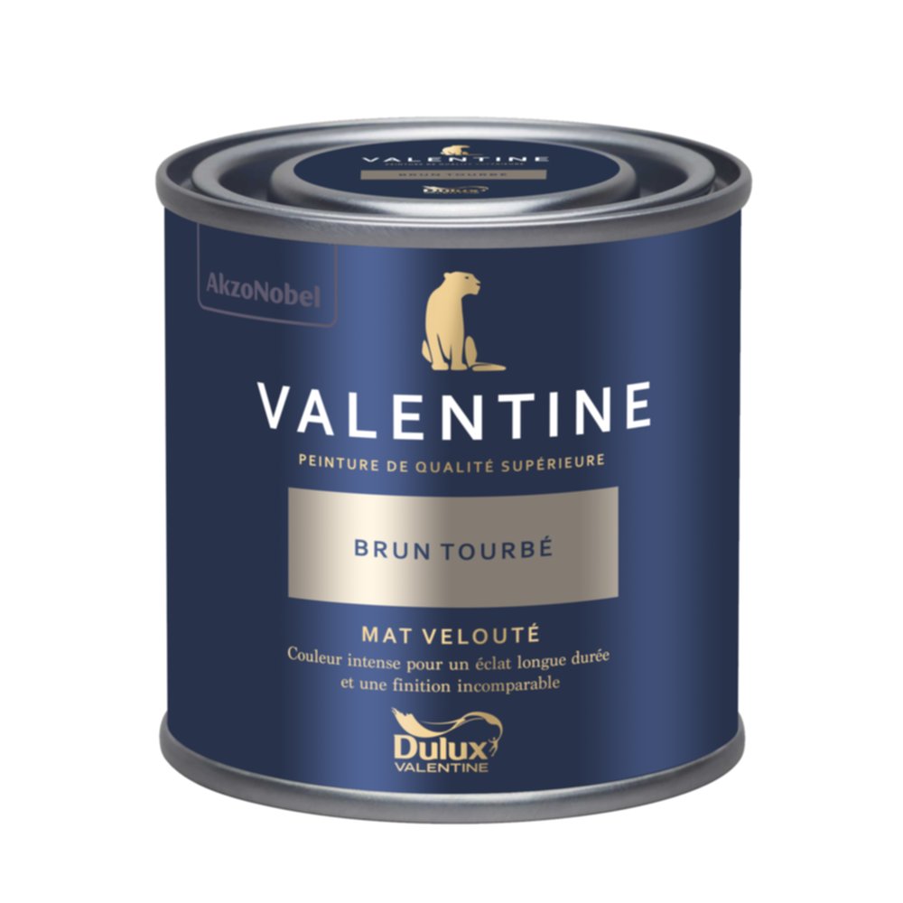 Peinture Valentine Mat Velouté Brun Tourbé 0,125L- DULUX VALENTINE