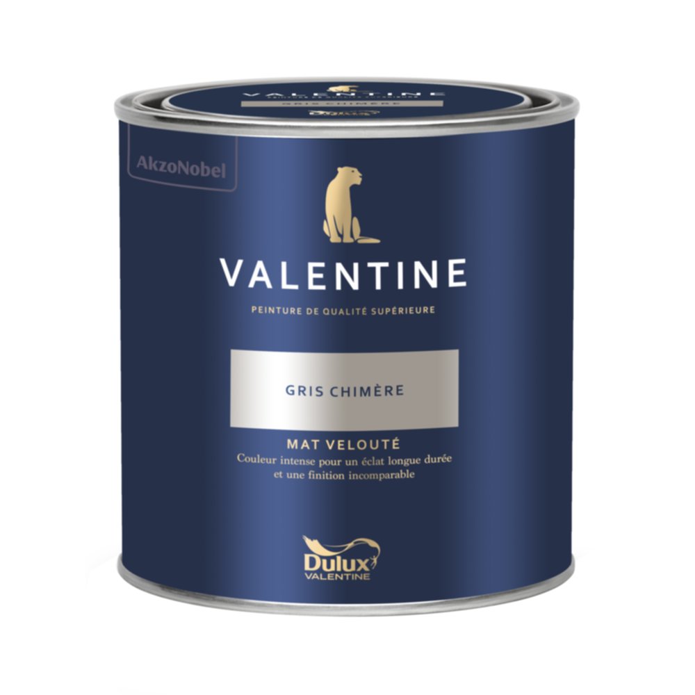 Peinture Valentine Mat Velouté Gris Chimère 0,5L- DULUX VALENTINE