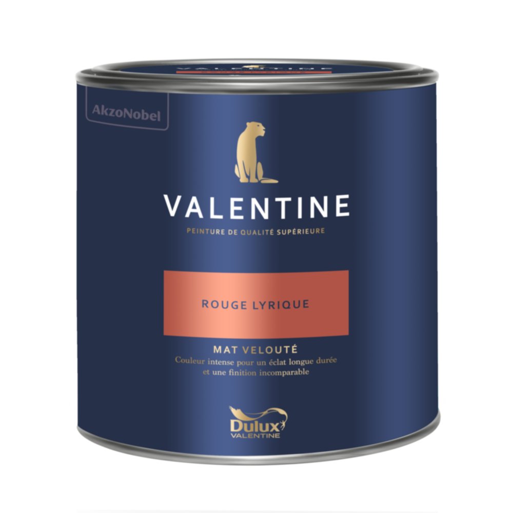 Peinture Valentine Mat Velouté Rouge Lyrique 2L- DULUX VALENTINE