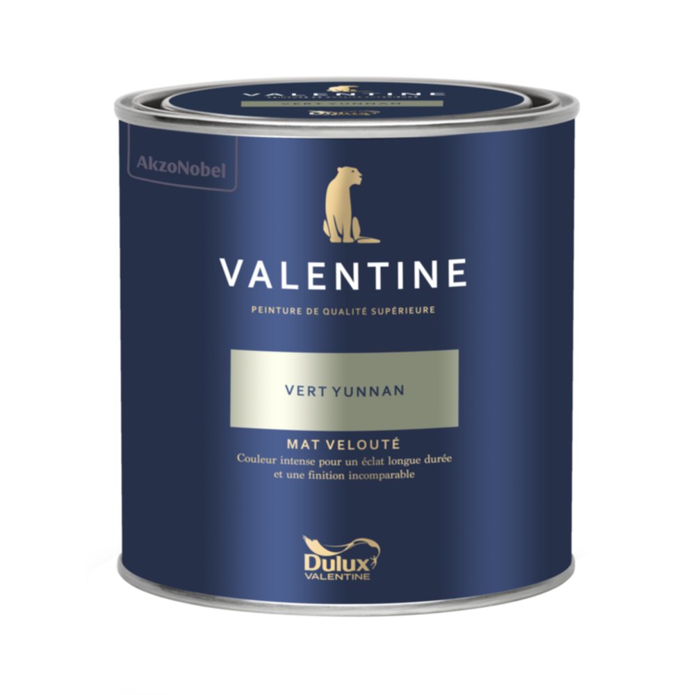 Peinture Valentine Mat Velouté Vert Yunnan 0,5L- DULUX VALENTINE