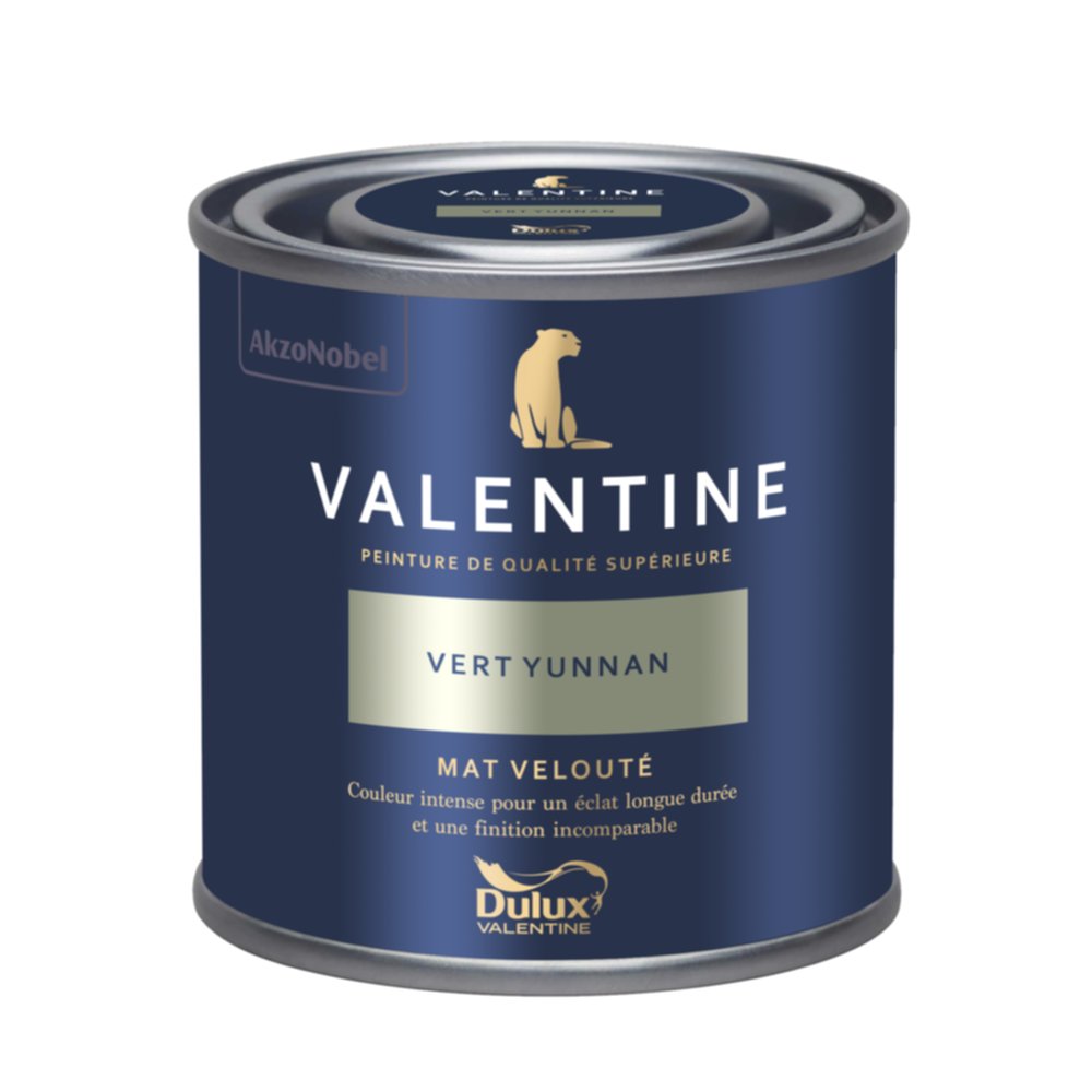 Peinture Valentine Mat Velouté Vert Yunnan 0,125L- DULUX VALENTINE