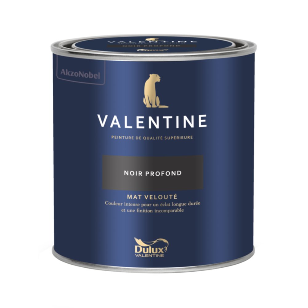 Peinture Valentine Mat Velouté Noir Profond 0,5L- DULUX VALENTINE