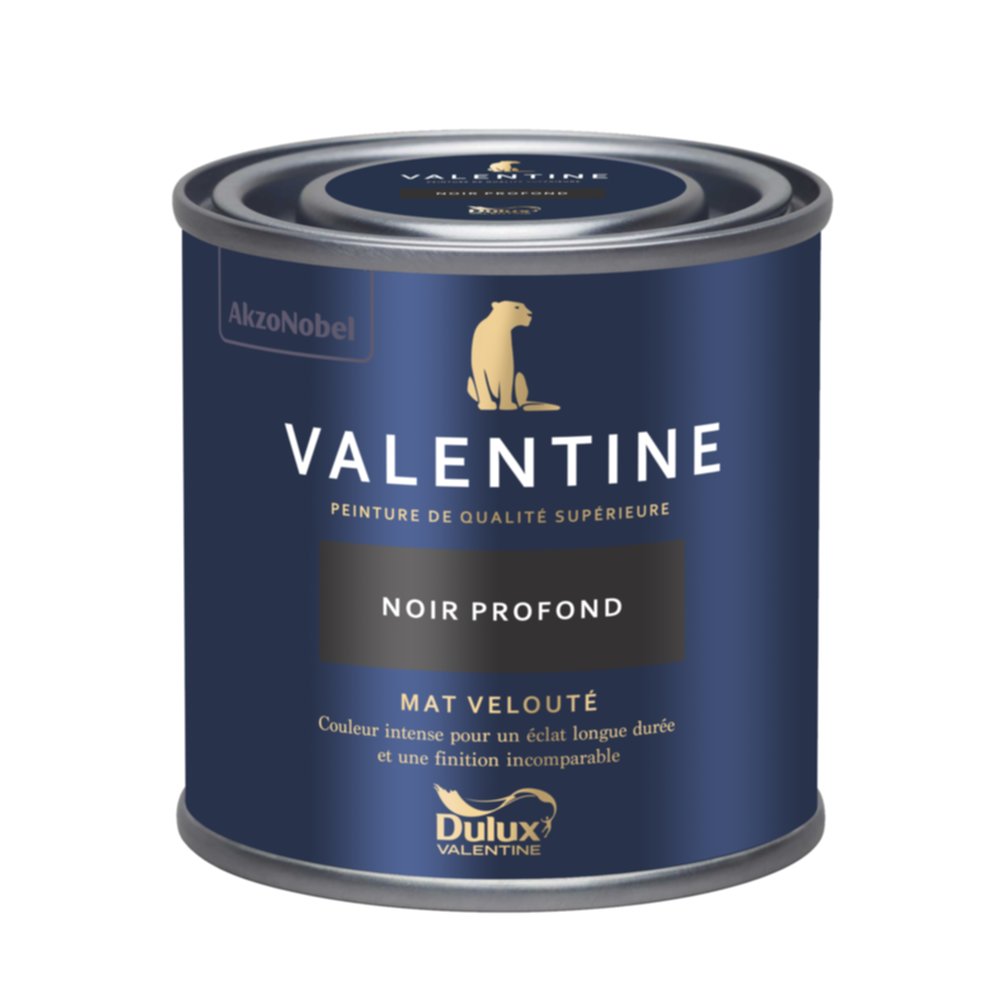 Peinture Valentine Mat Velouté Noir Profond 0,125L- DULUX VALENTINE