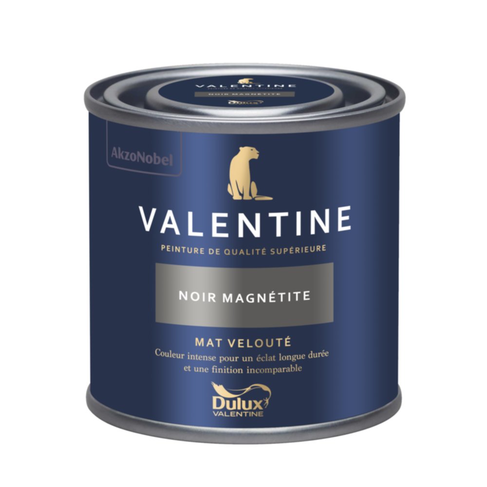 Peinture Valentine Mat Velouté Noir Magnétite 0,125L- DULUX VALENTINE