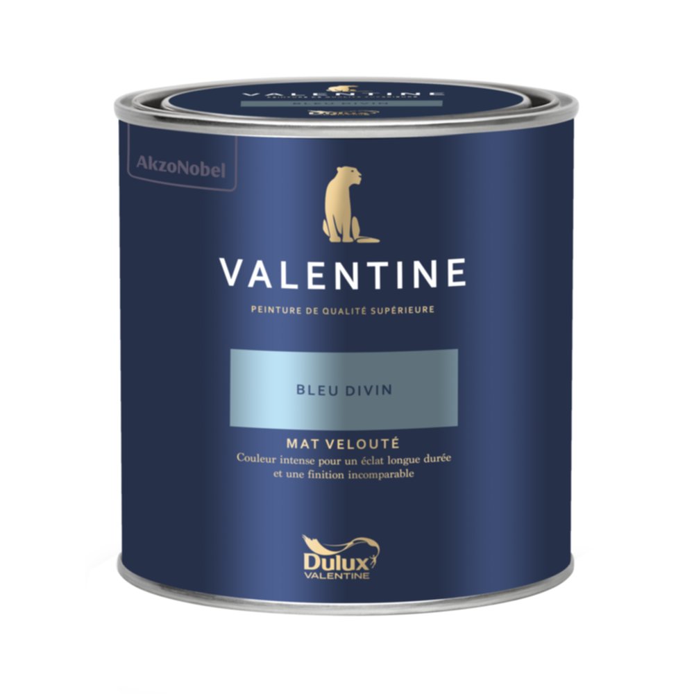 Peinture Valentine Mat Velouté Bleu Divin 0,5L- DULUX VALENTINE