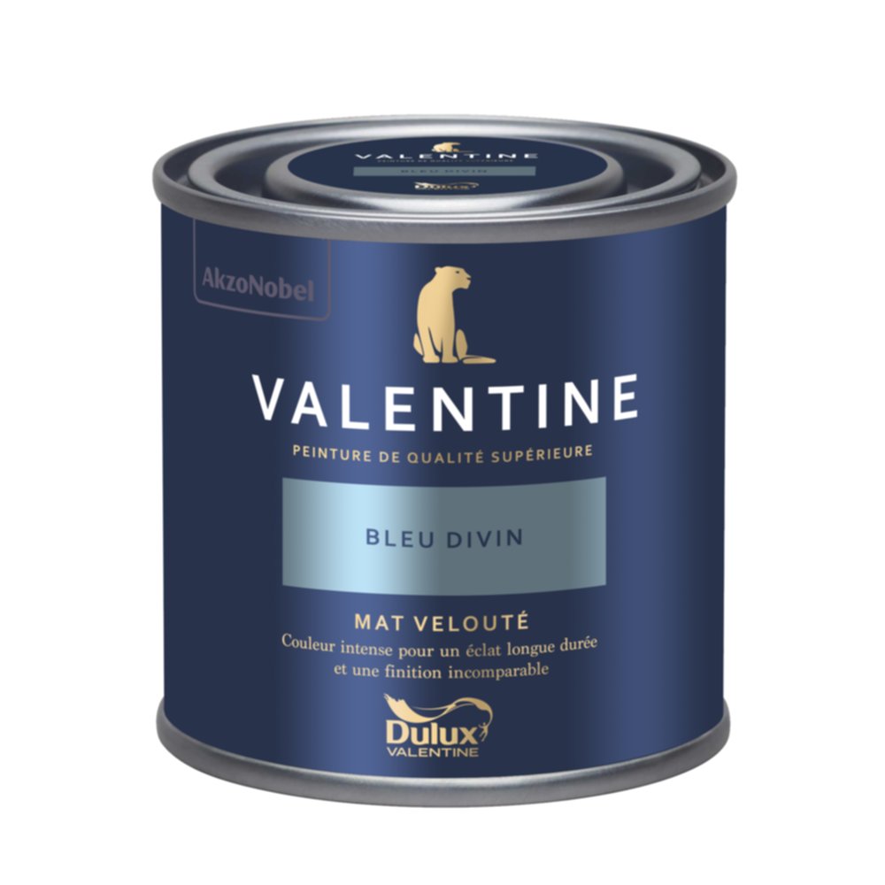 Peinture Valentine Mat Velouté Bleu Divin 0,125L- DULUX VALENTINE