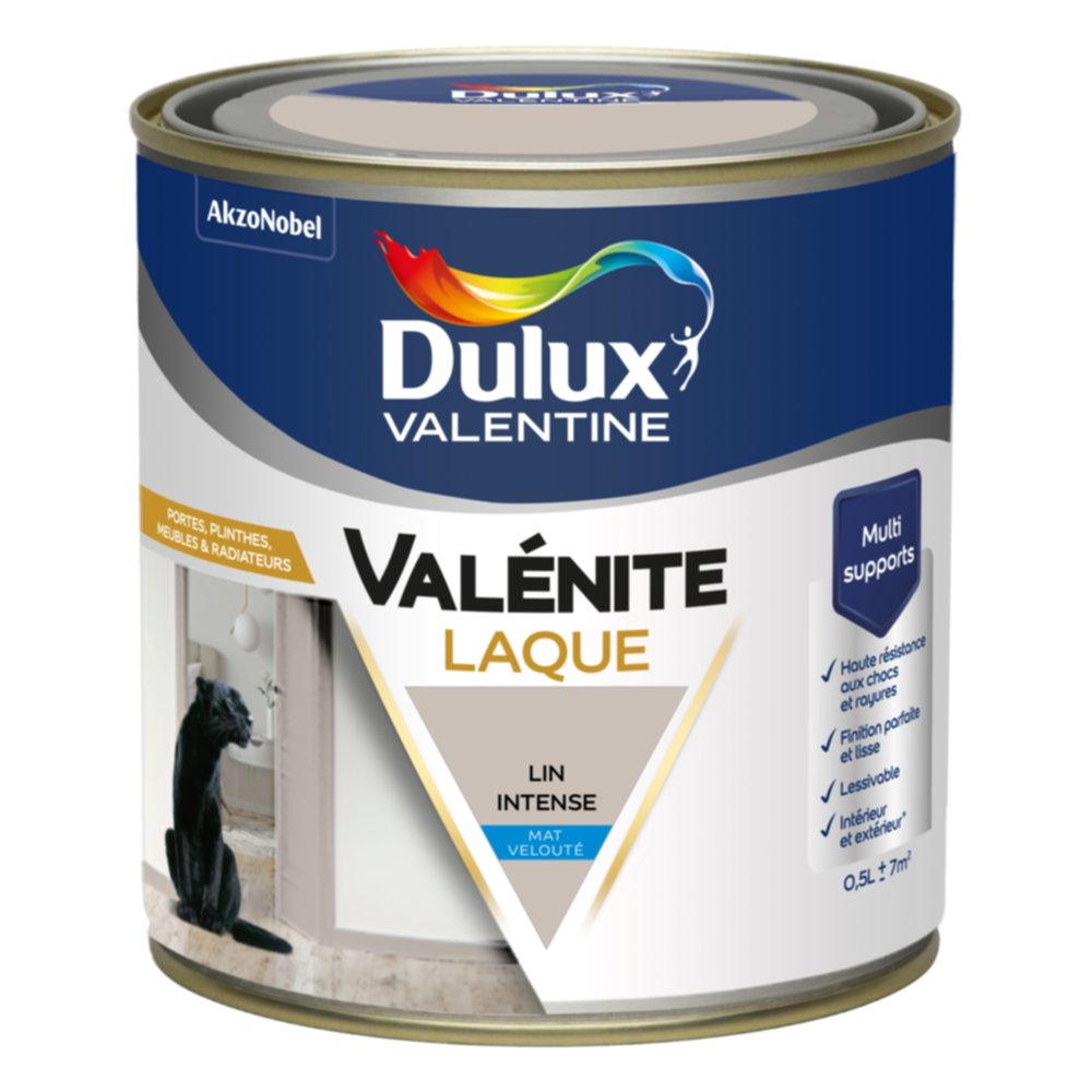 Peinture Boiseries Laque Acrylique Valénite Lin Intense Mat 0,5L - DULUX VALENTINE