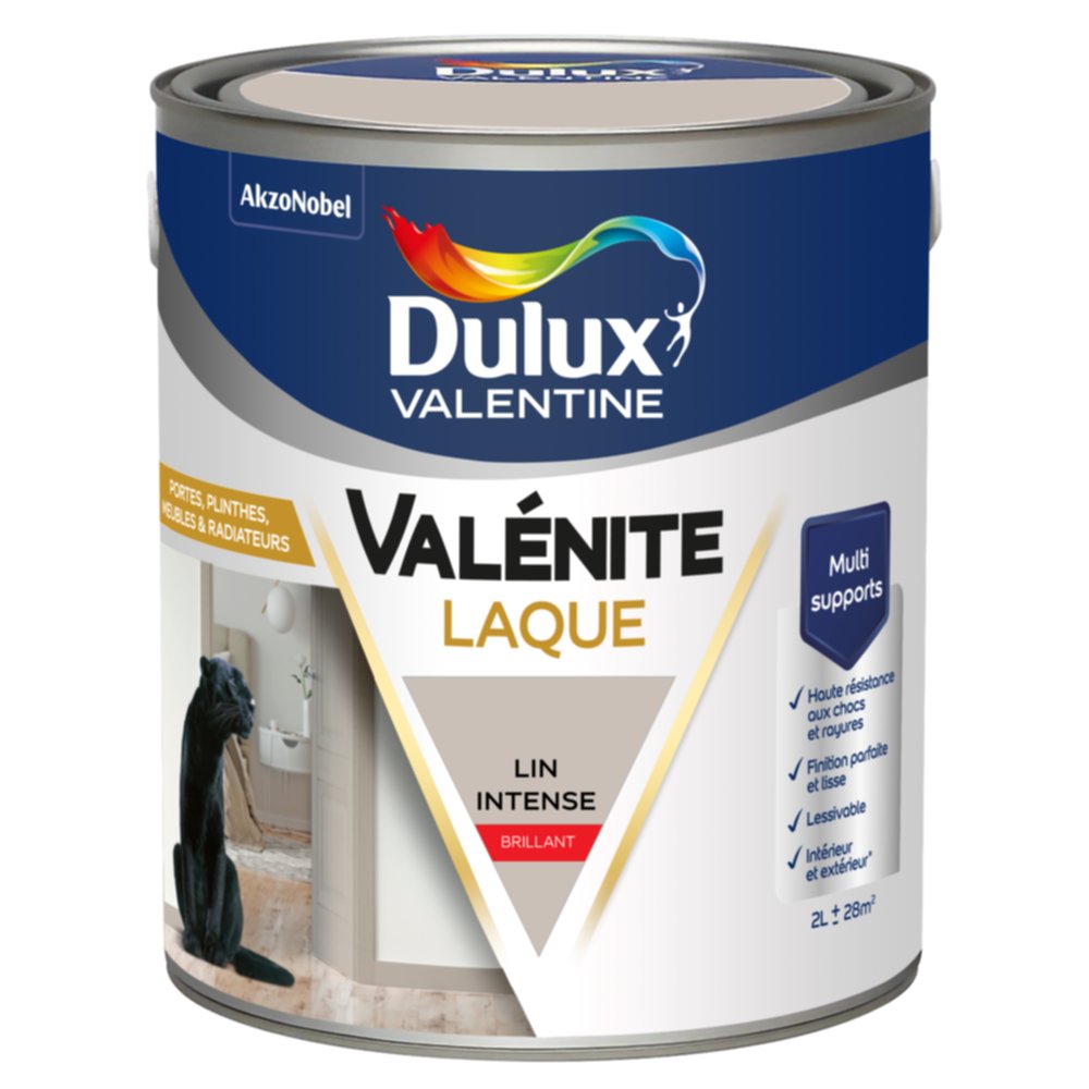 Peinture Boiseries Laque Acrylique Valénite Lin Intense brillant 2L - DULUX VALENTINE