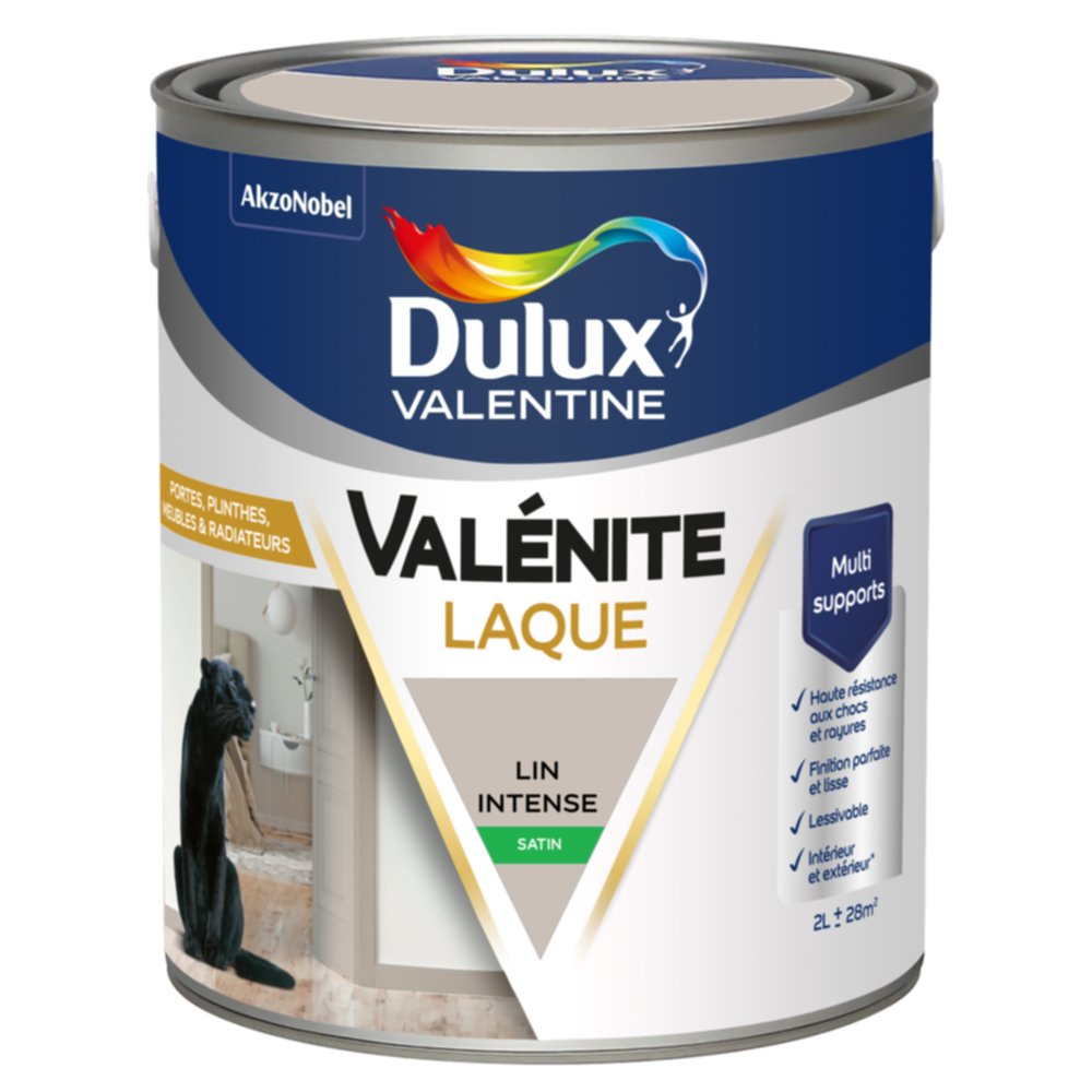 Peinture Boiseries Laque Acrylique Valénite Lin Intense Satin 2L - DULUX VALENTINE