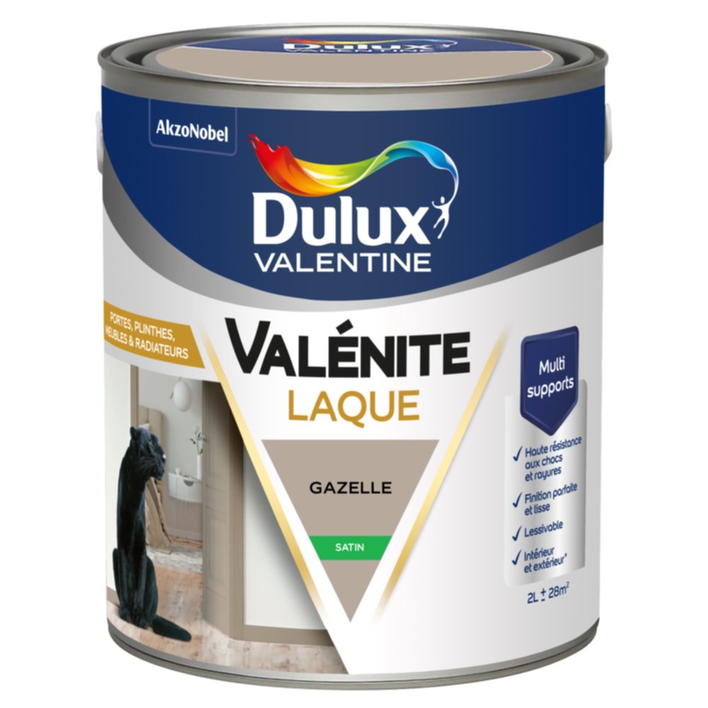 Peinture Boiseries Laque Acrylique Valénite Gazelle Satin 2L - DULUX VALENTINE