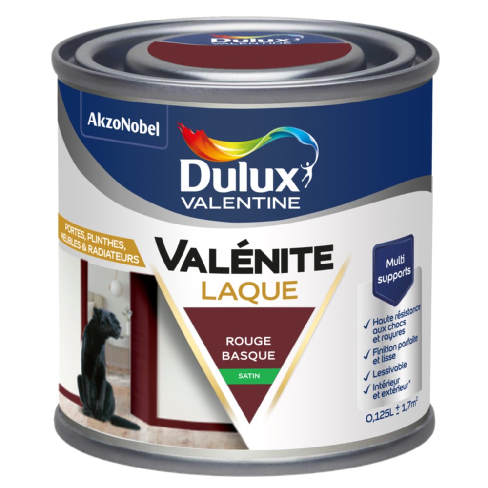 Peinture Boiseries Laque Acrylique Valénite Rouge Basque Satin 125ml - DULUX VALENTINE