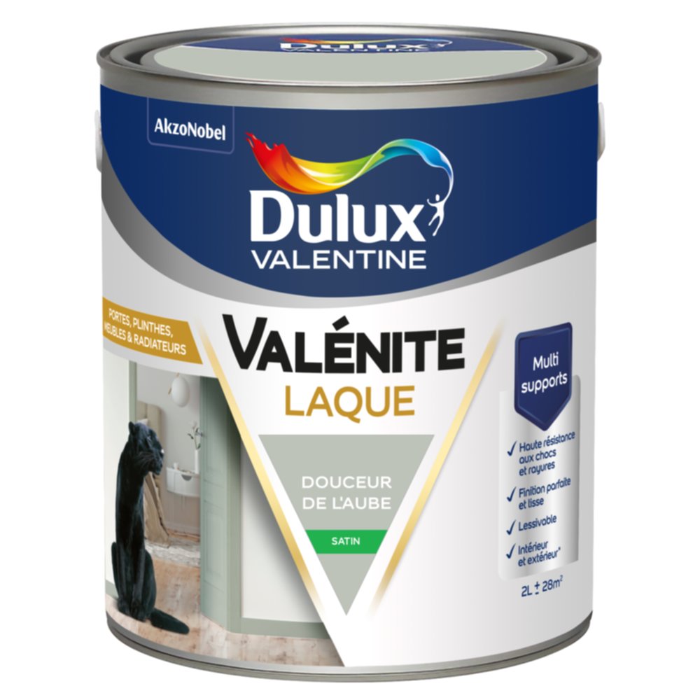 Peinture Boiseries Laque Acrylique Valénite Douceur de L'Aube Satin 2L - DULUX VALENTINE