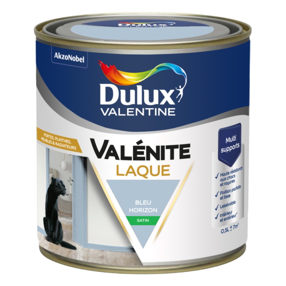 Peinture Boiseries Laque Acrylique Valénite Bleu Horizon Satin 0,5L - DULUX VALENTINE