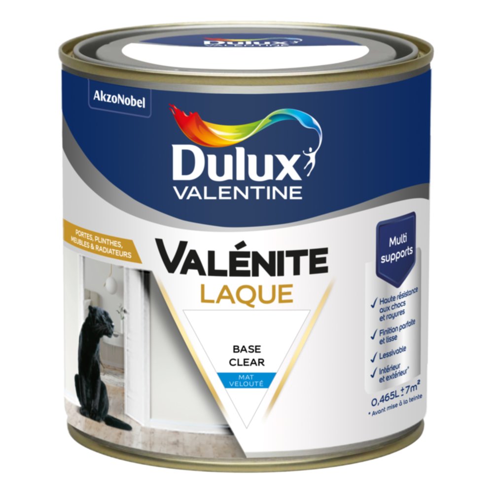 Peinture Boiseries Laque Acrylique Valénite Base Clear Mat 465Ml - DULUX VALENTINE