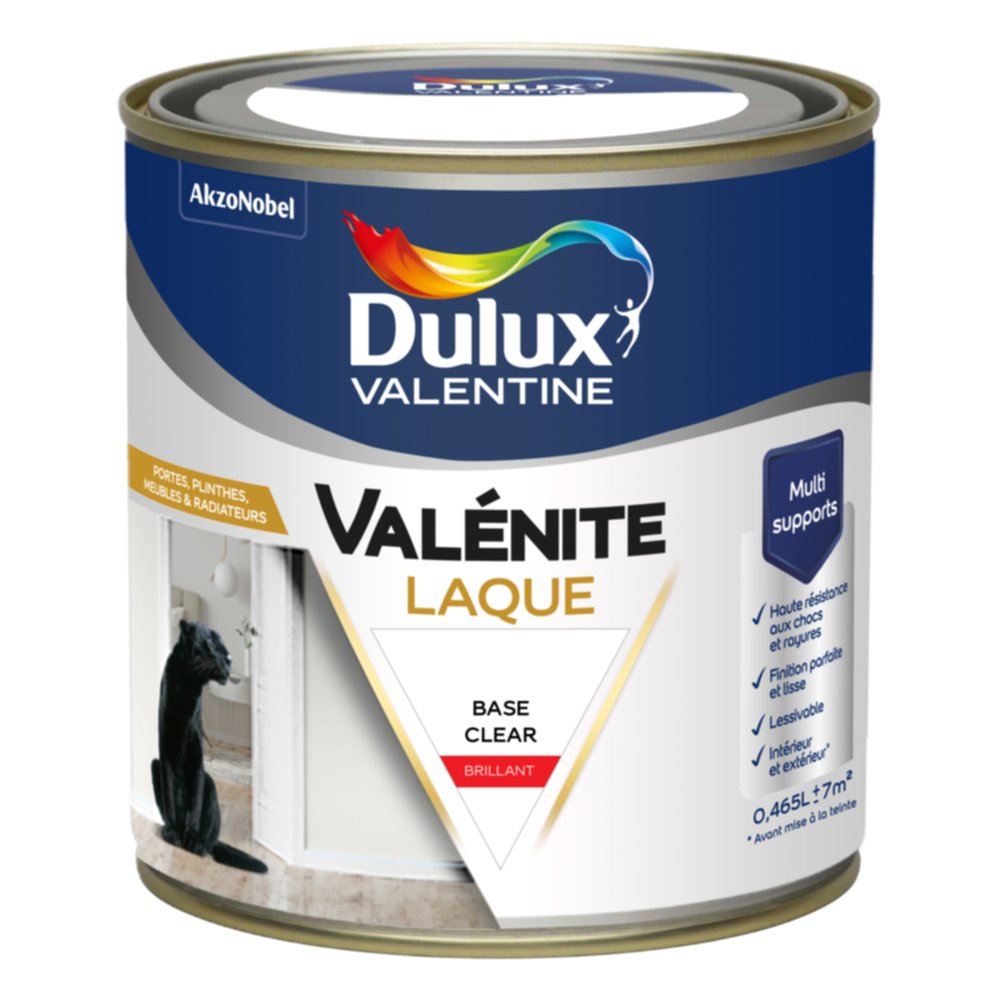 Peinture Boiseries Laque Acrylique Valénite Base Clear brillant 465ml - DULUX VALENTINE