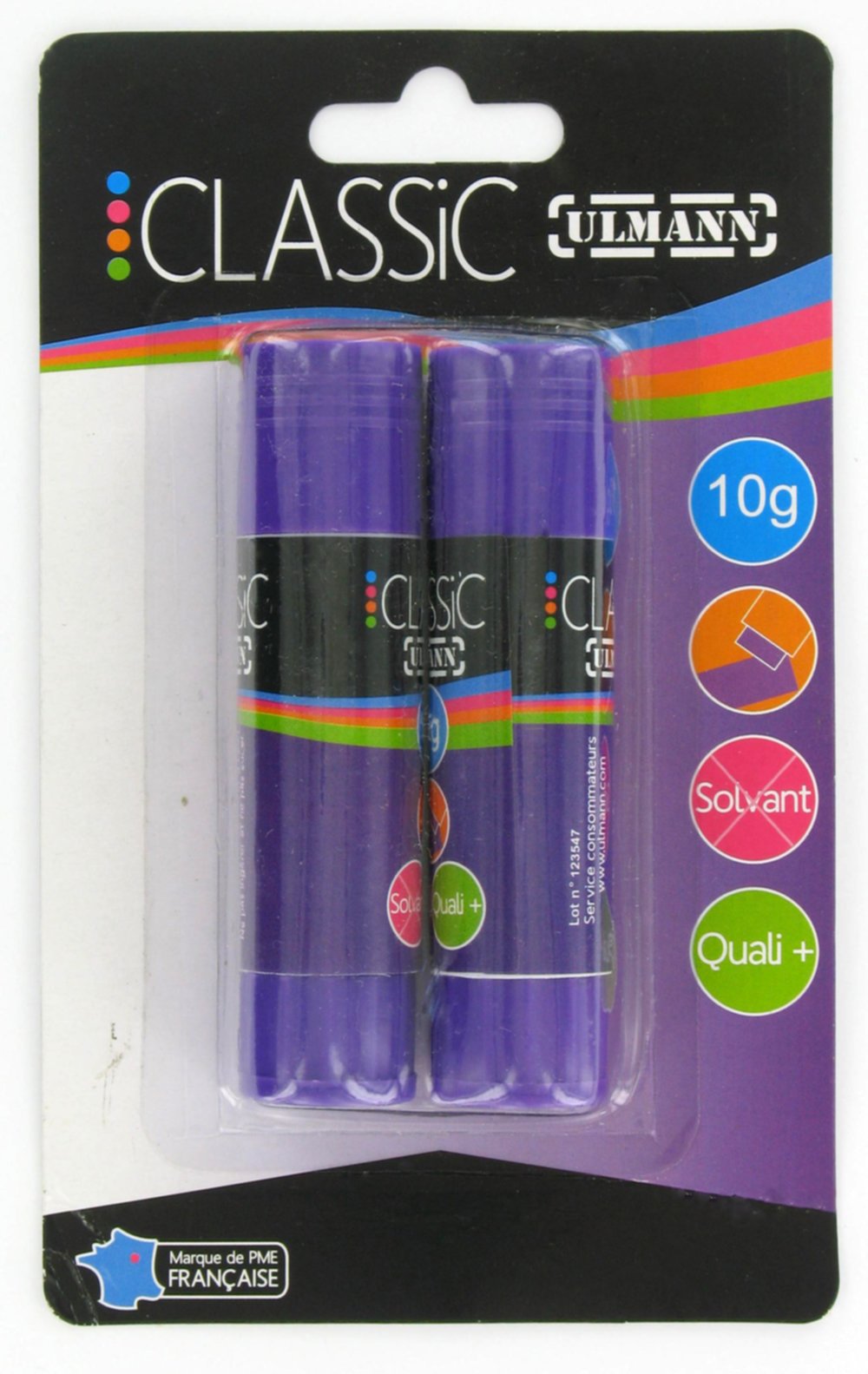 2 bâtons de colle colorés 10gr - ULMANN