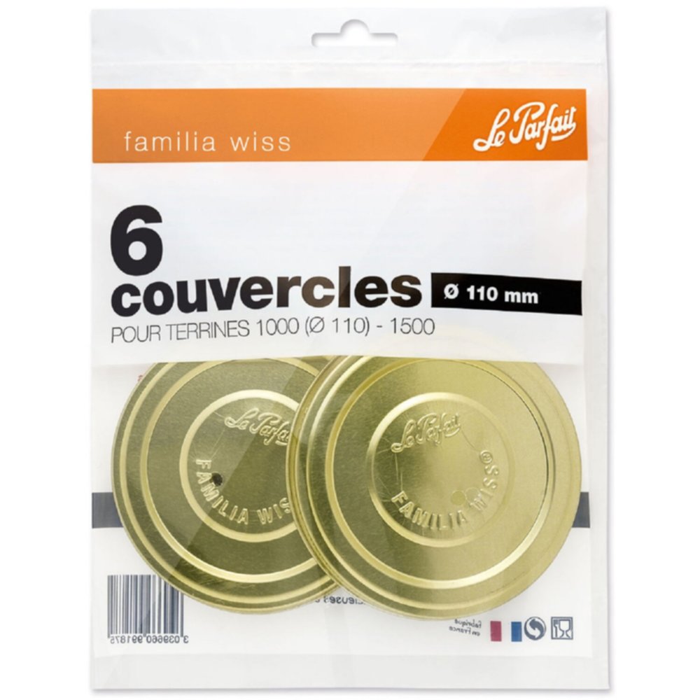 6 Couvercles 110mm Familia Wiss - LE PARFAIT