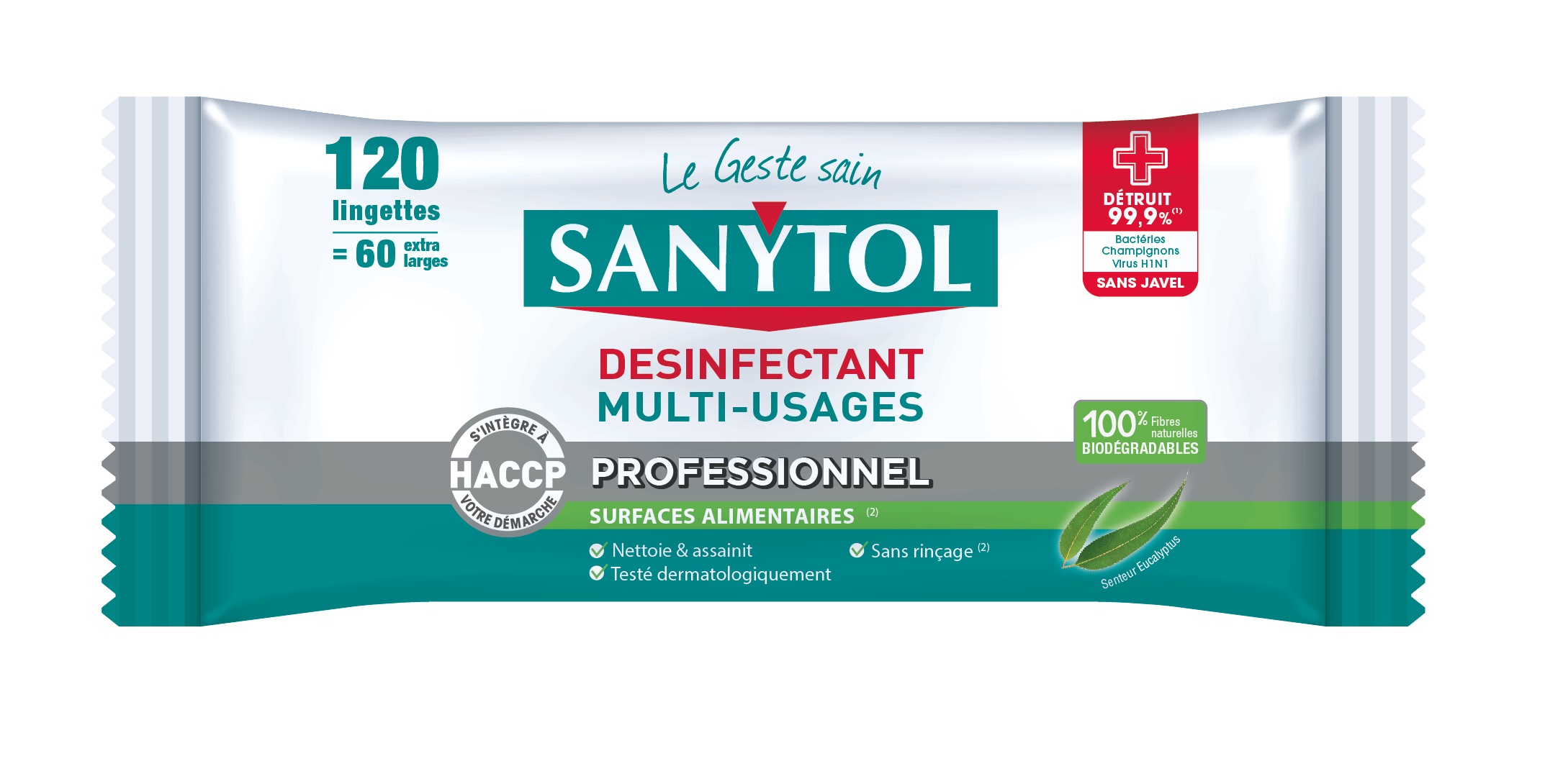 Sanytol pro lingettes euca x120